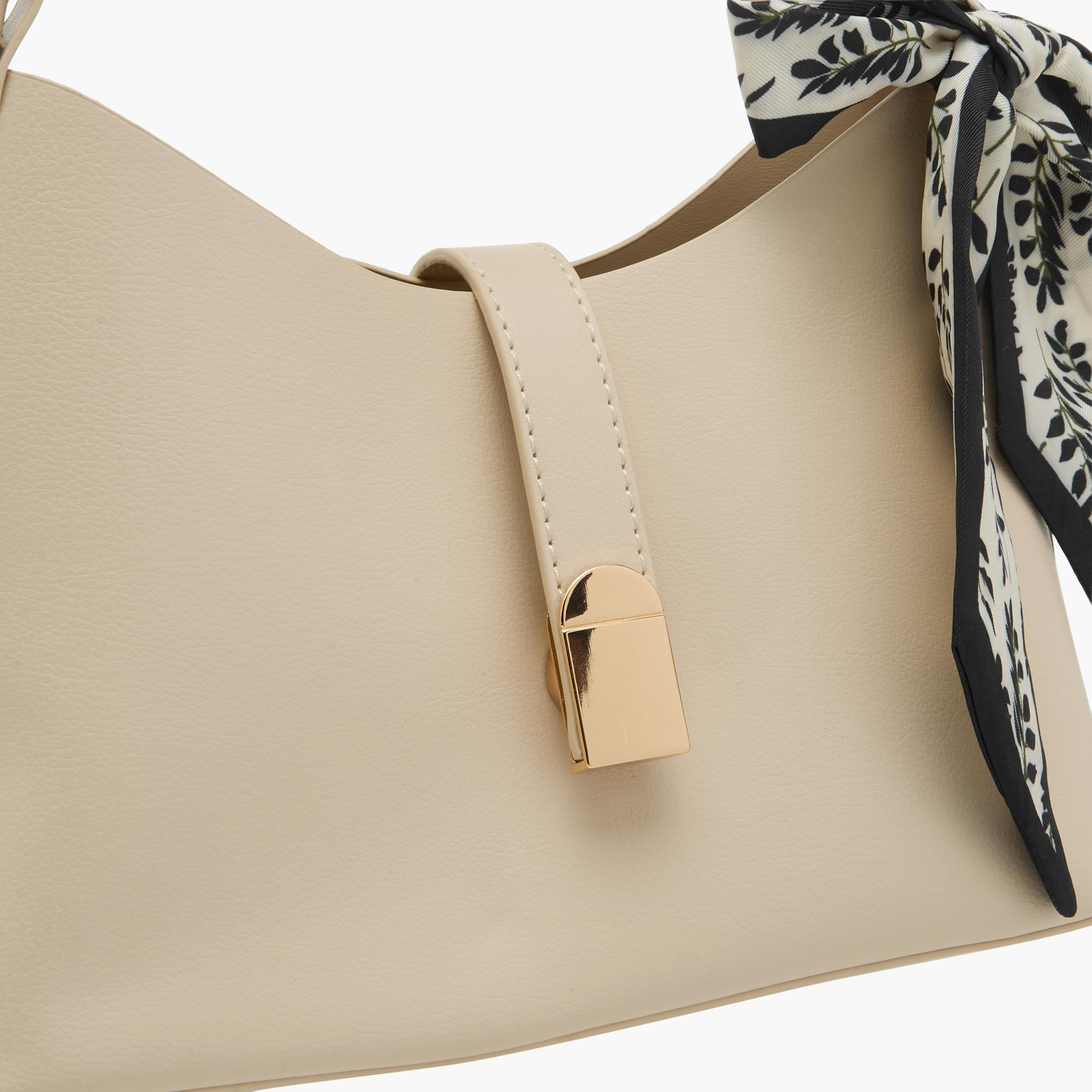 Floral Print Scarf Detail Shoulder Bag with Adjustable Handle-women-bagsandwallets-handbags-image-5