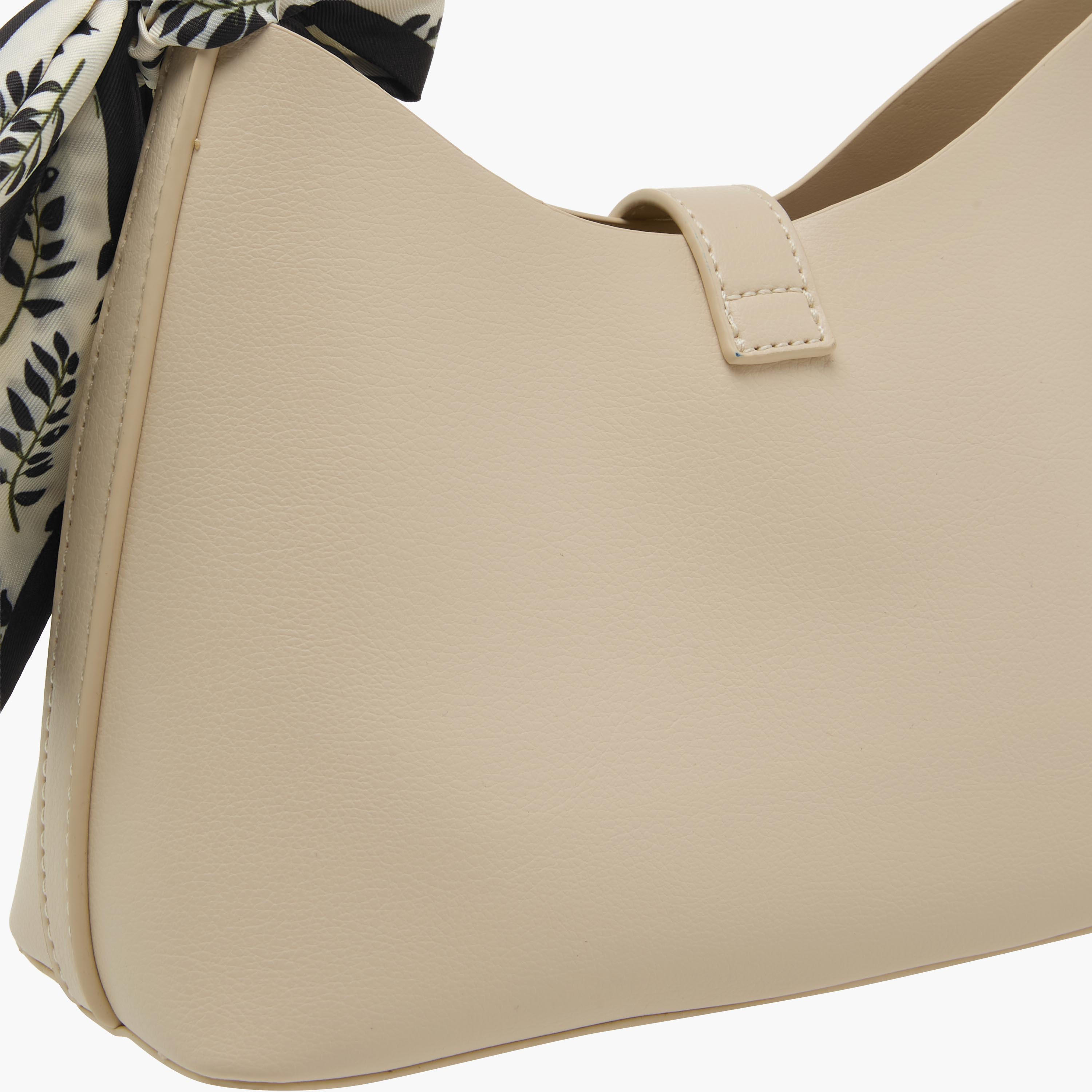 Floral Print Scarf Detail Shoulder Bag with Adjustable Handle-women-bagsandwallets-handbags-image-6