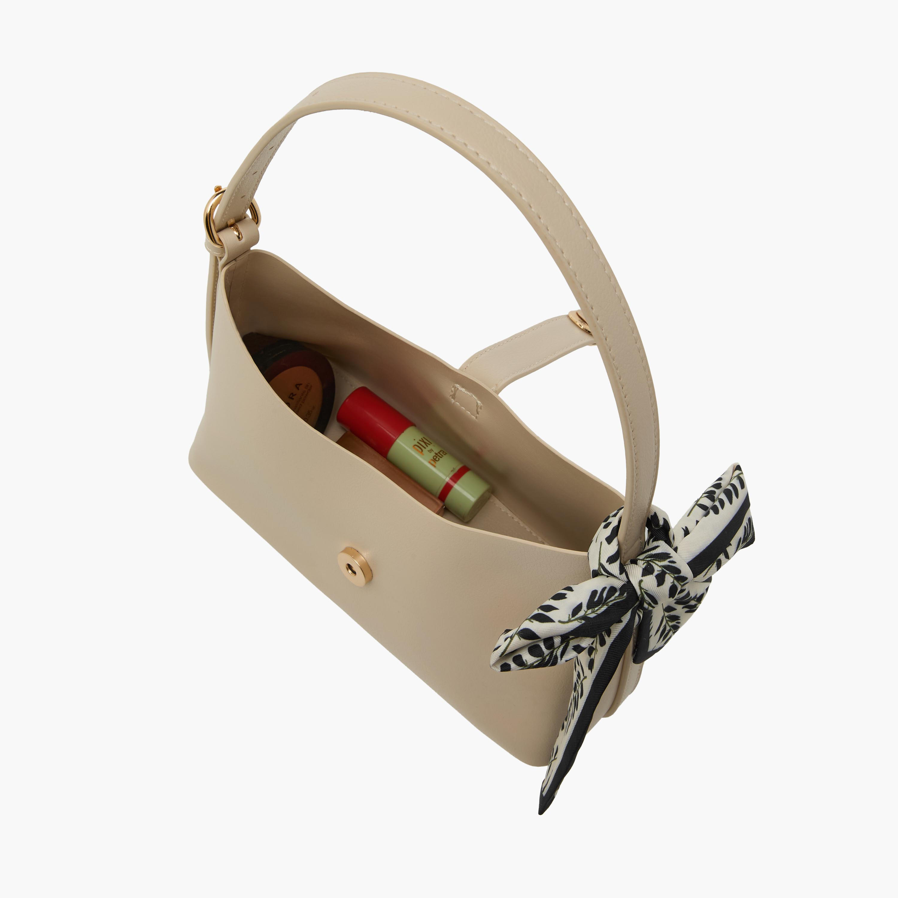 Floral Print Scarf Detail Shoulder Bag with Adjustable Handle-women-bagsandwallets-handbags-image-8