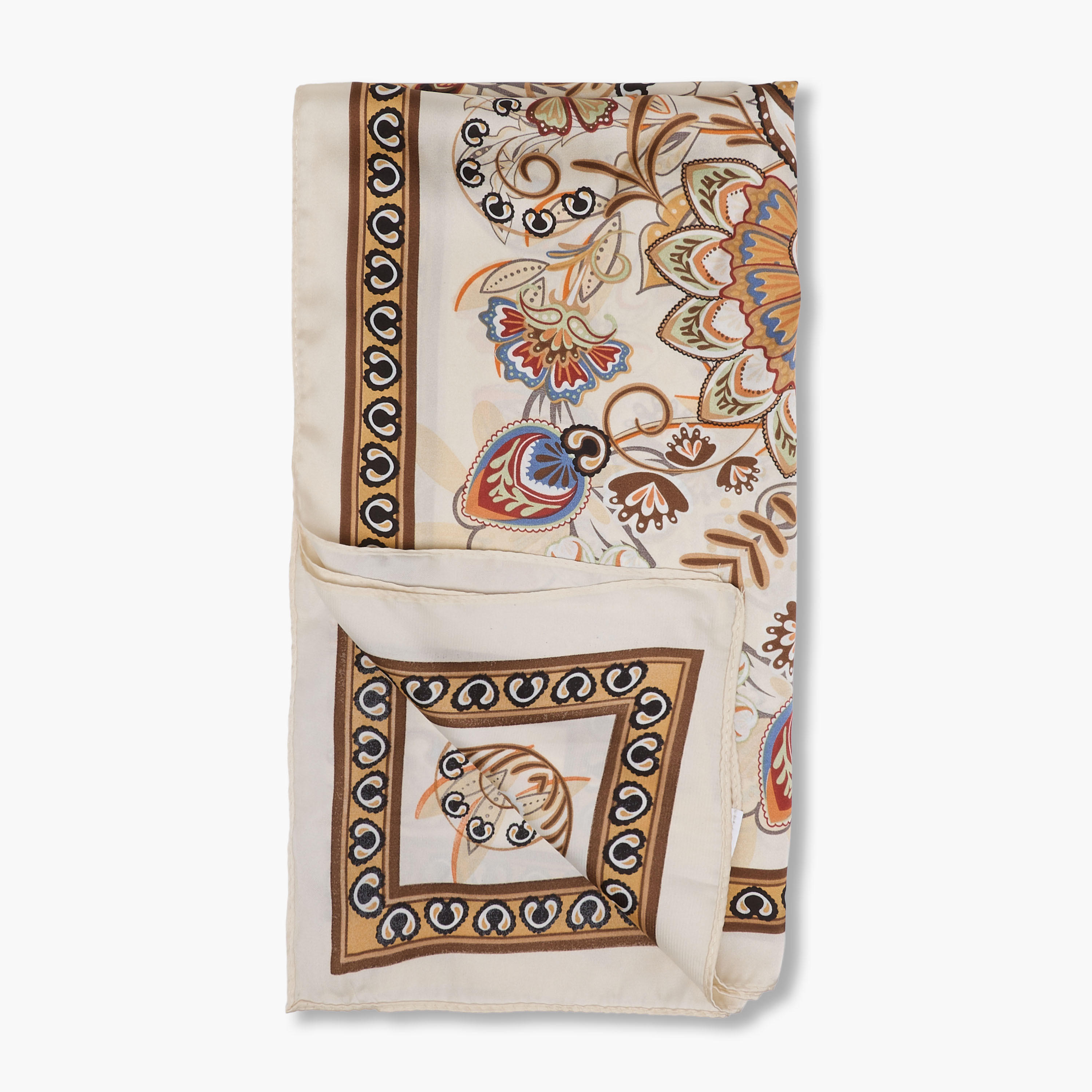 وشاح ساتان مربّع بطبعات بيزلي متعدّد الألوان-women-winterwear-scarves-image-1