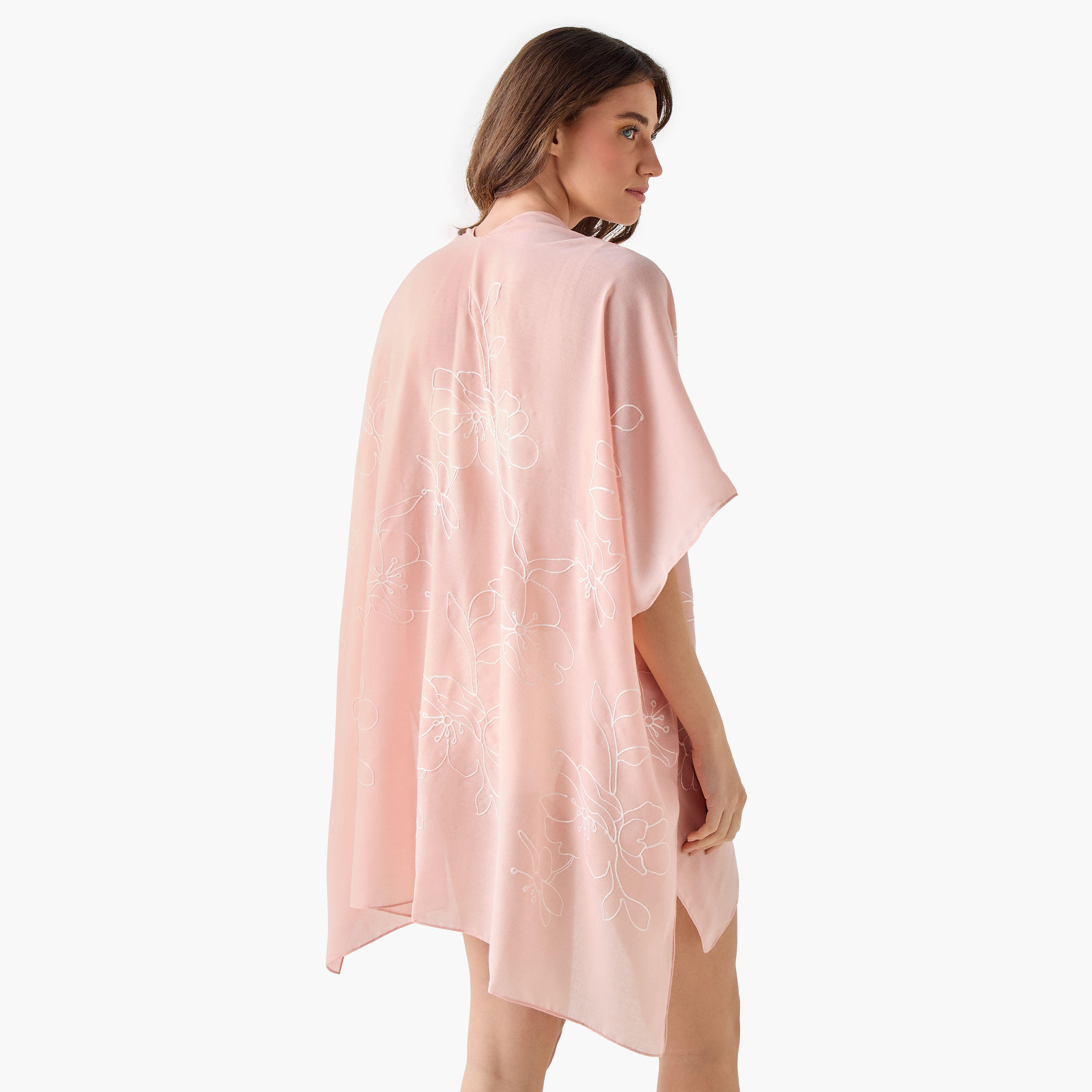 غطاء شاطئ زهري مطرز-women-clothing-swimandbeach-coverups-image-3