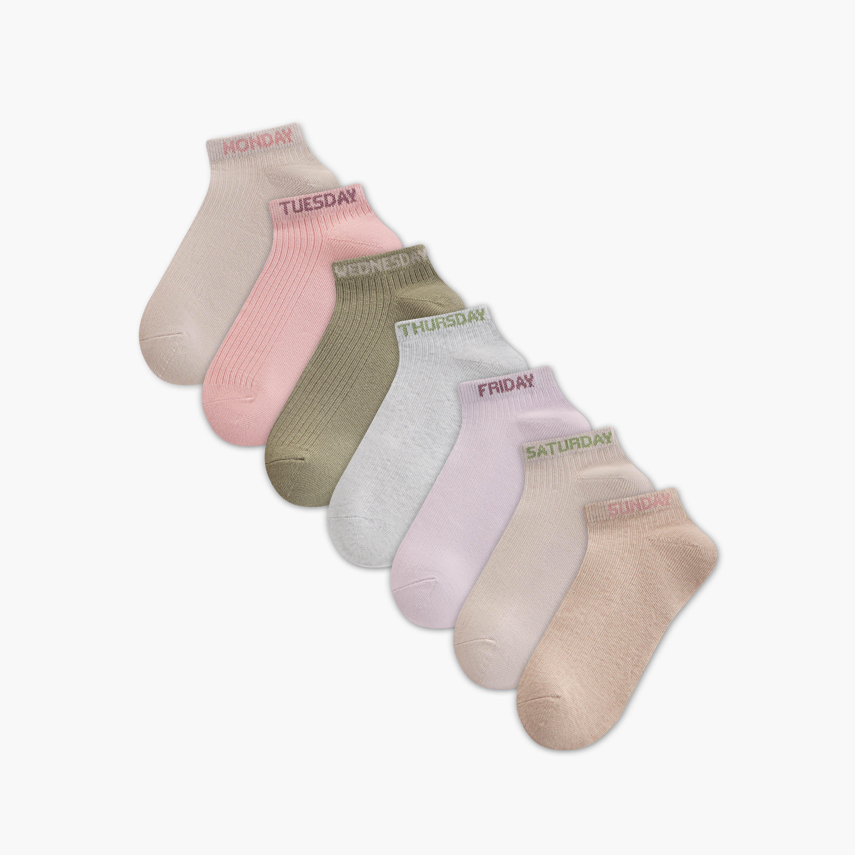 Pack of 7 Ankle Length Cotton Socks-women-socksandstockings-image-1