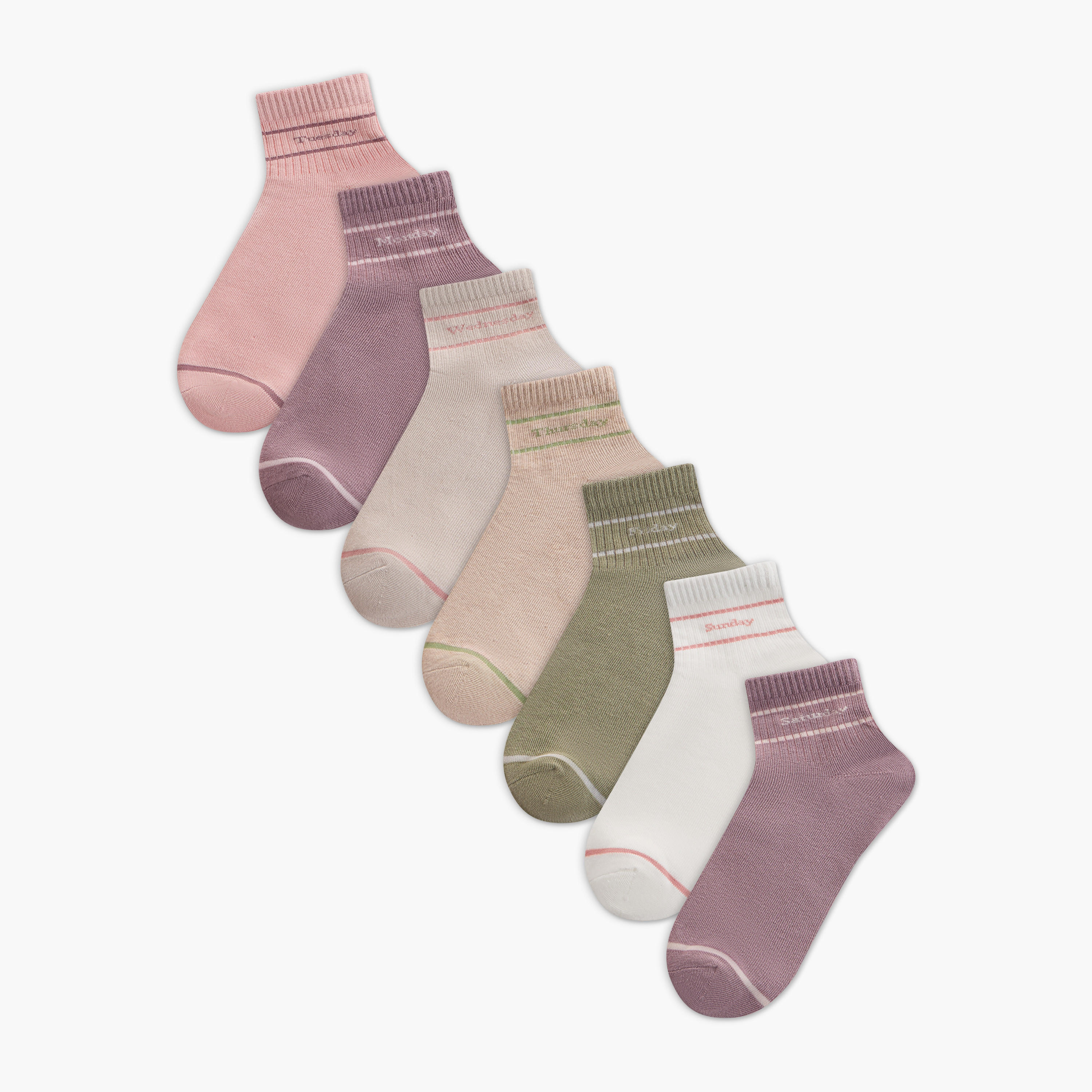 Pack of 7 Crew Length Cotton Socks-women-socksandstockings-image-1