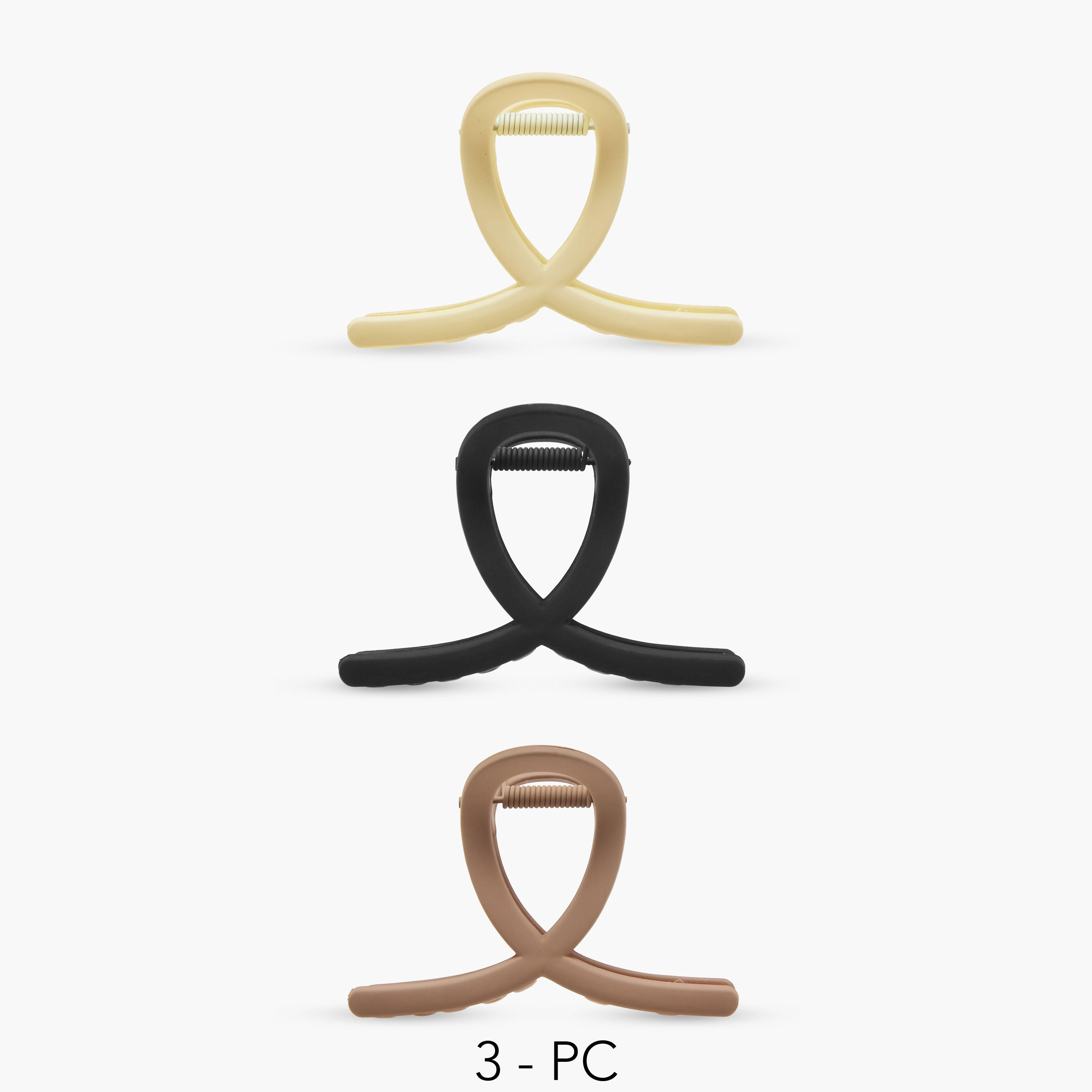 Pack of 3 Loop Hair Clamp with Matte Finish-women-hairaccessories-clamps-image-1