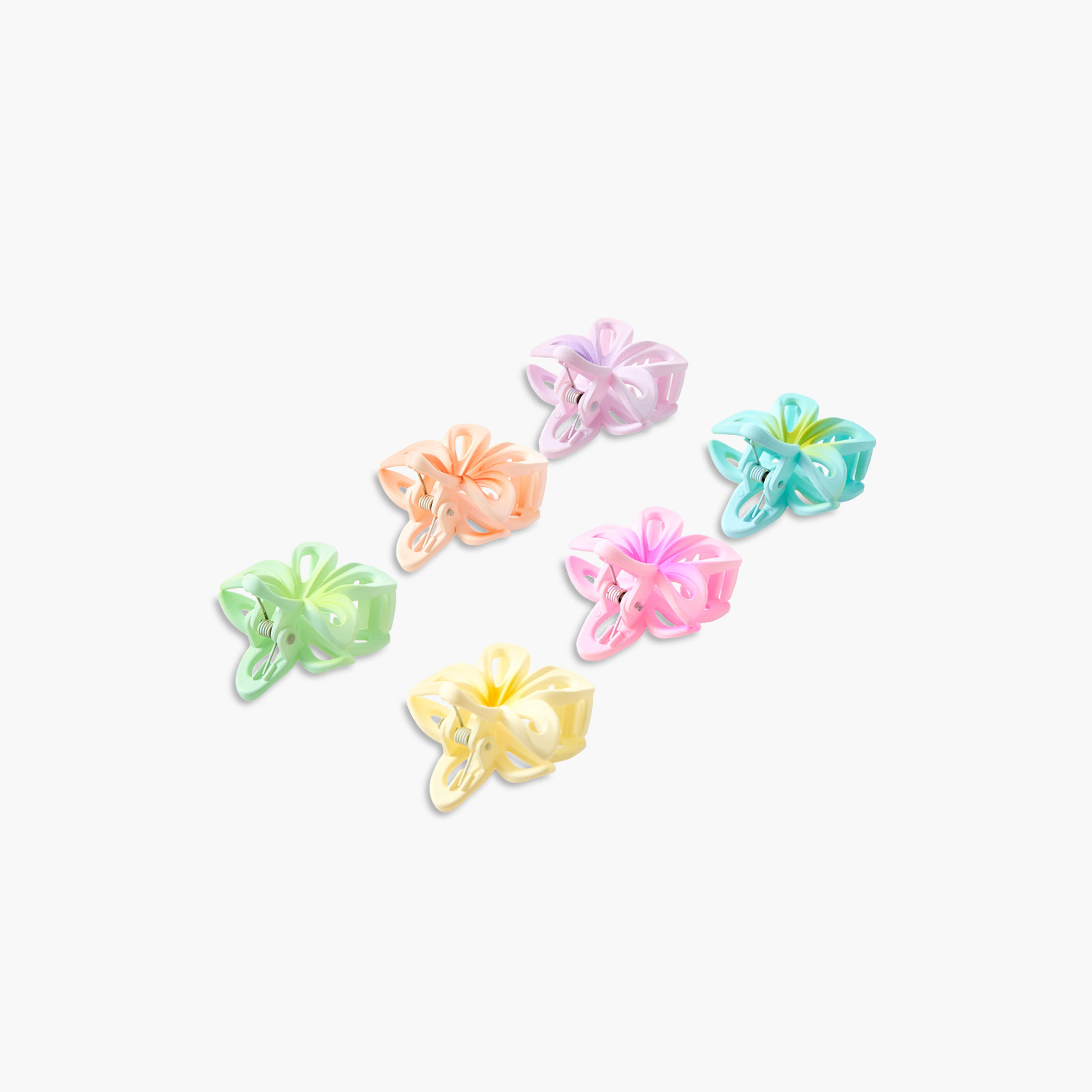 طقم مشابك شعر وردية بتصميم مفرغ 6 قطع-women-hairaccessories-clamps-image-8
