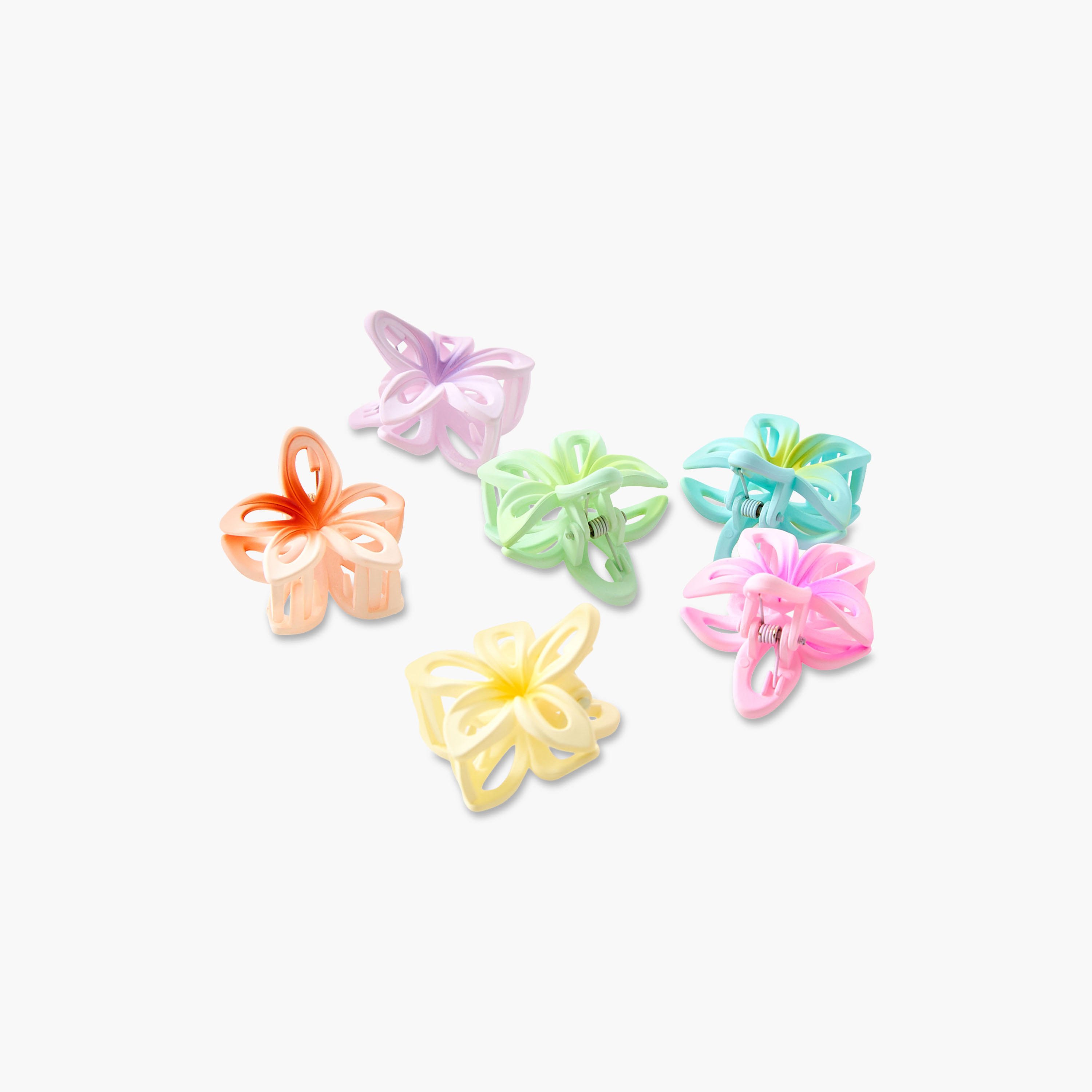 طقم مشابك شعر وردية بتصميم مفرغ 6 قطع-women-hairaccessories-clamps-image-9