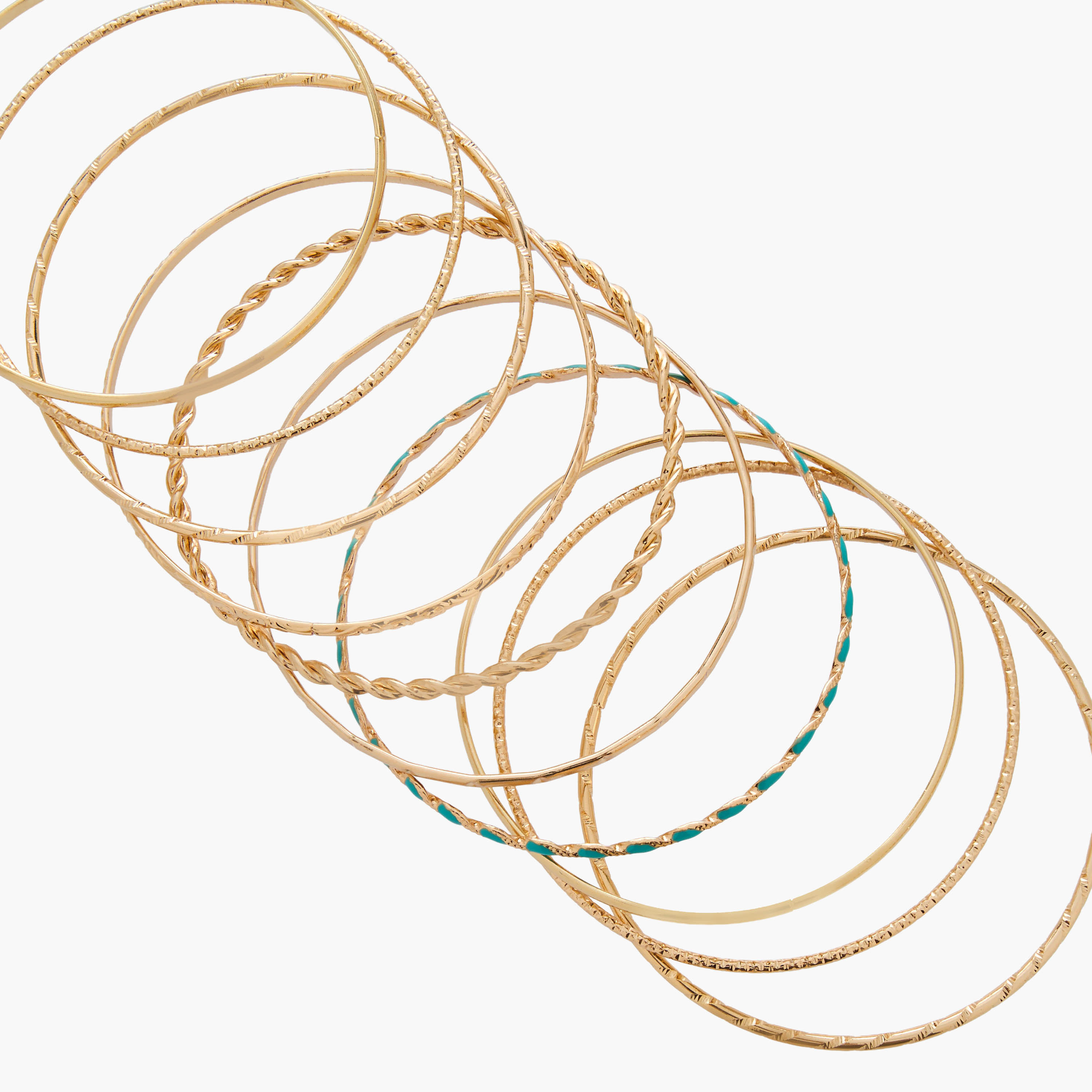 Set of 10 - Gold Tone Textured Bangle-women-watchesandjewellery-jewellery-banglesandbracelets-image-23