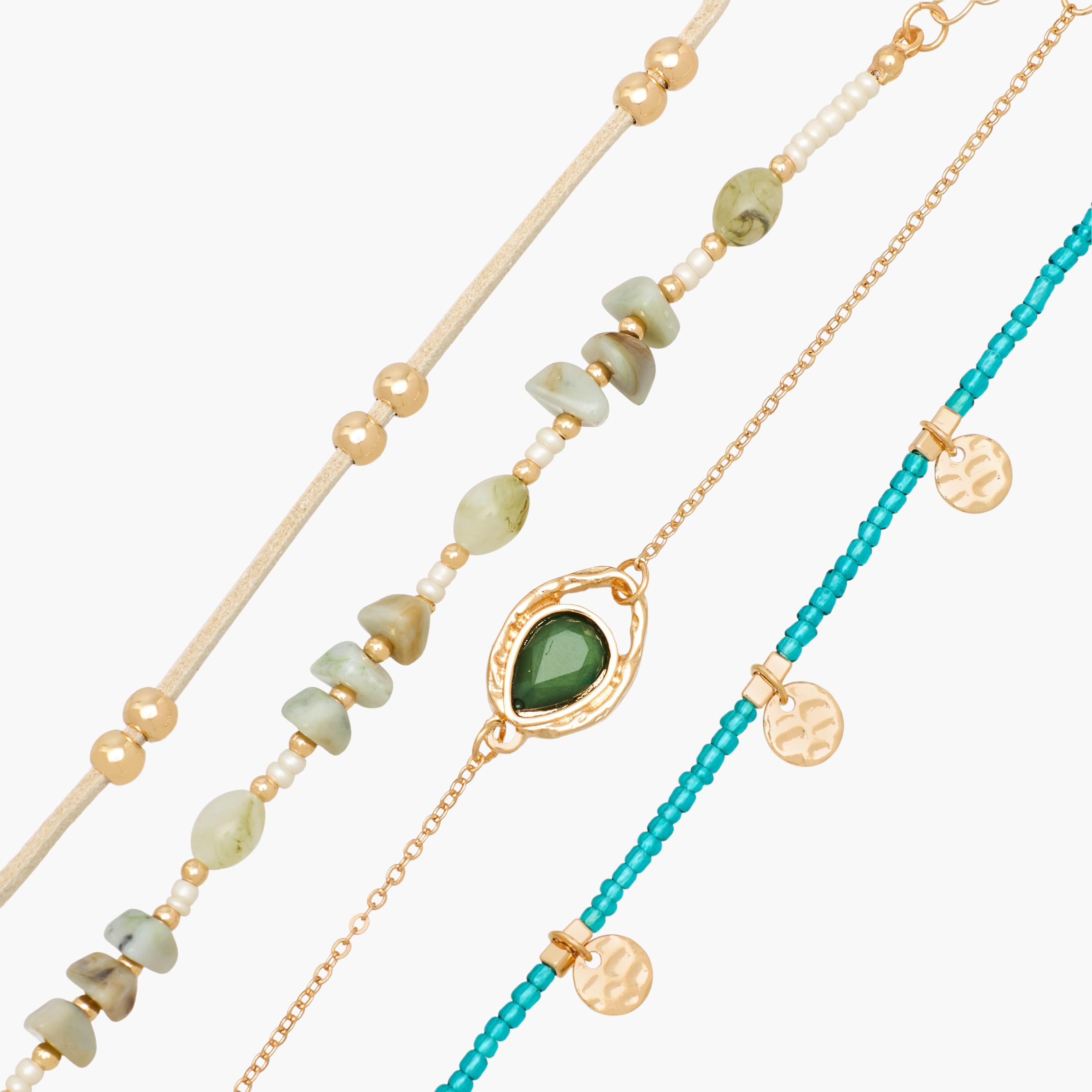 طقم أساور متنوعة مزينة من 4 قطع-women-watchesandjewellery-jewellery-banglesandbracelets-image-12