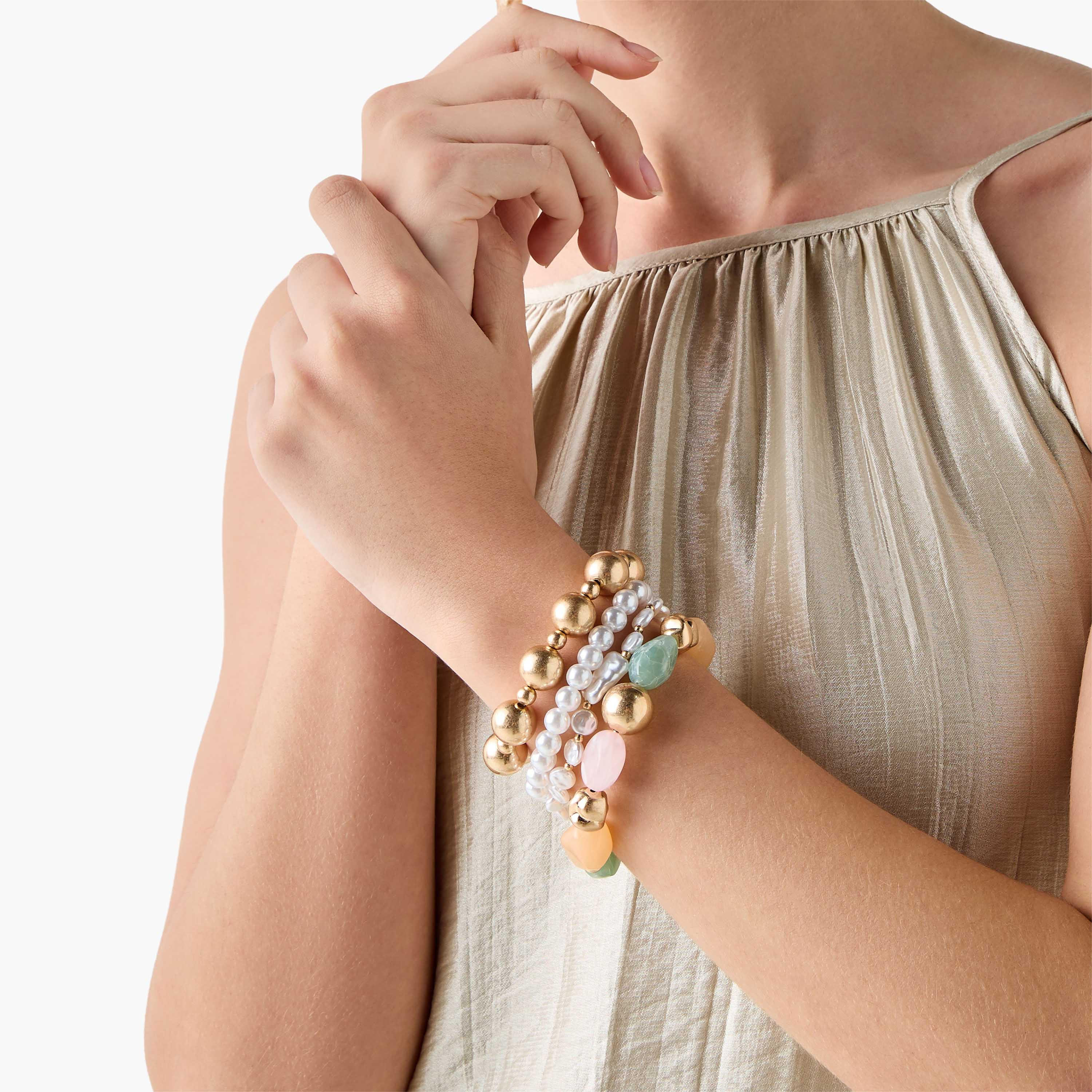 أساور خرز مطاطية - عبوة 4 قطع-women-watchesandjewellery-jewellery-banglesandbracelets-image-2