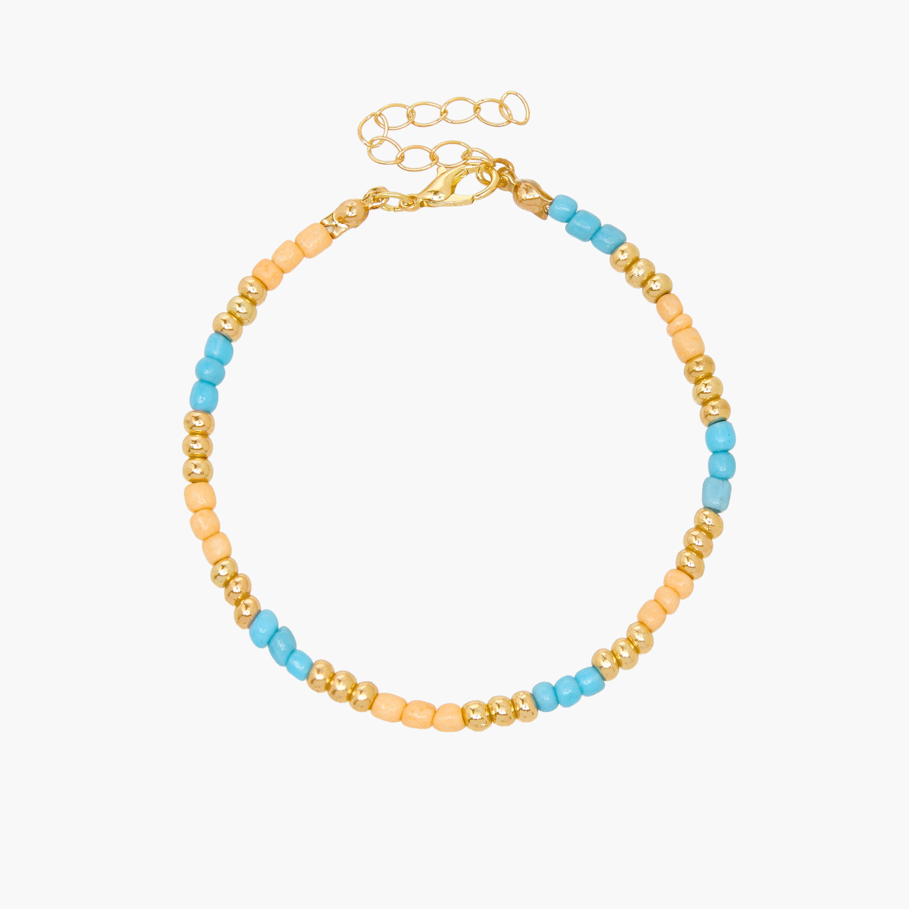 أساور ذهبية بخرز - مجموعة 7 قطع-women-watchesandjewellery-jewellery-banglesandbracelets-image-14