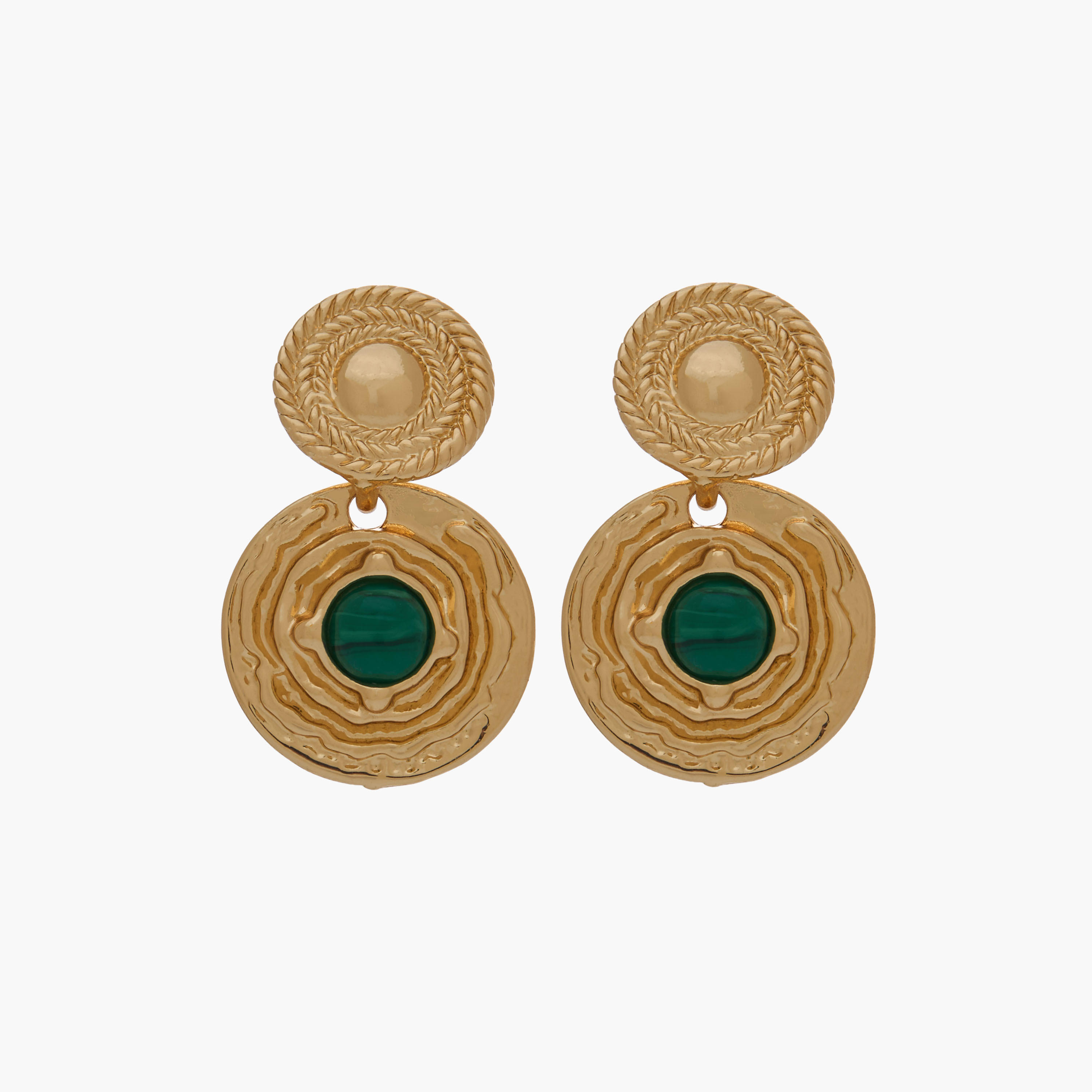 حلق متدلي بلون ذهبي ومكبس إغلاق خلفي-women-watchesandjewellery-jewellery-earrings-image-1