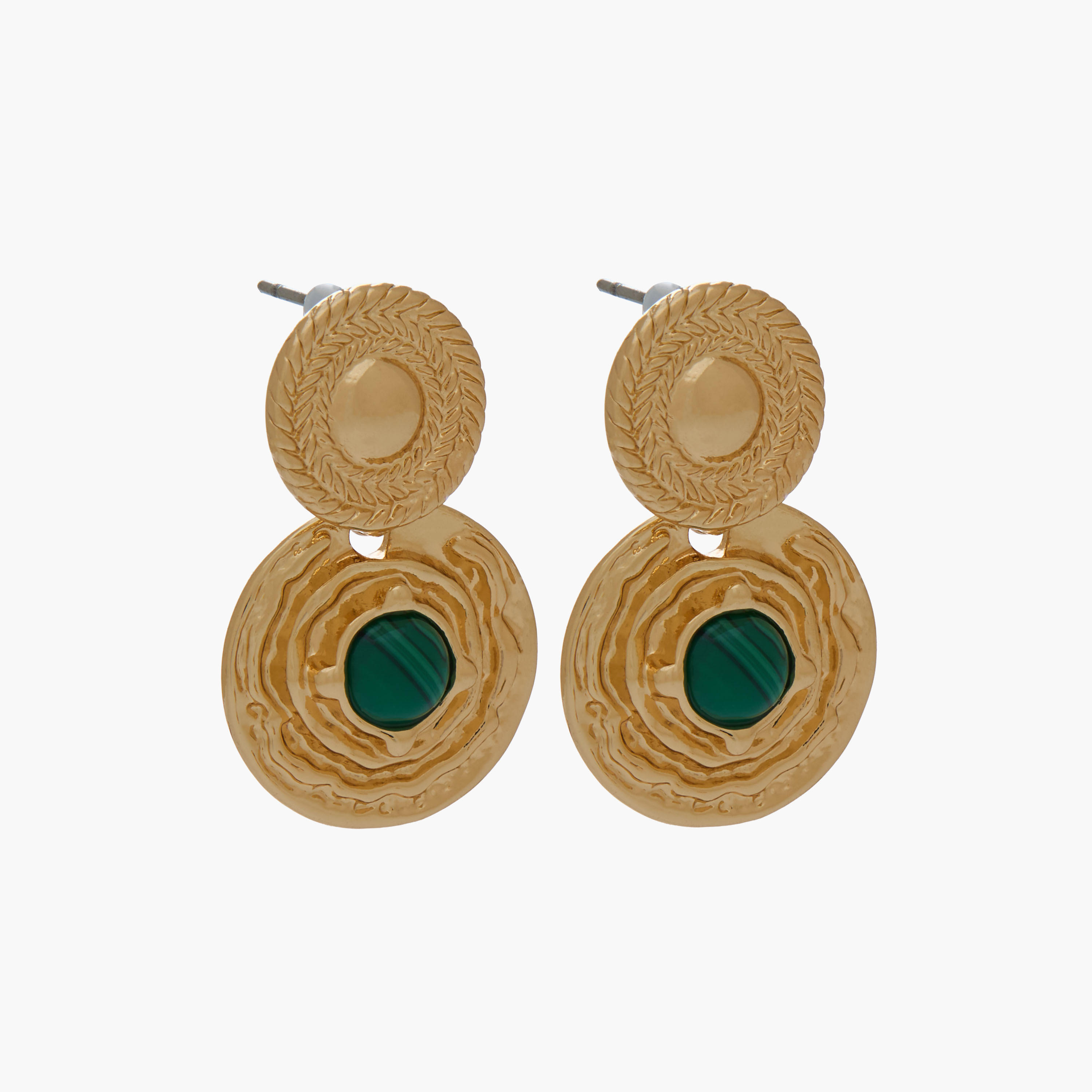 حلق متدلي بلون ذهبي ومكبس إغلاق خلفي-women-watchesandjewellery-jewellery-earrings-image-3