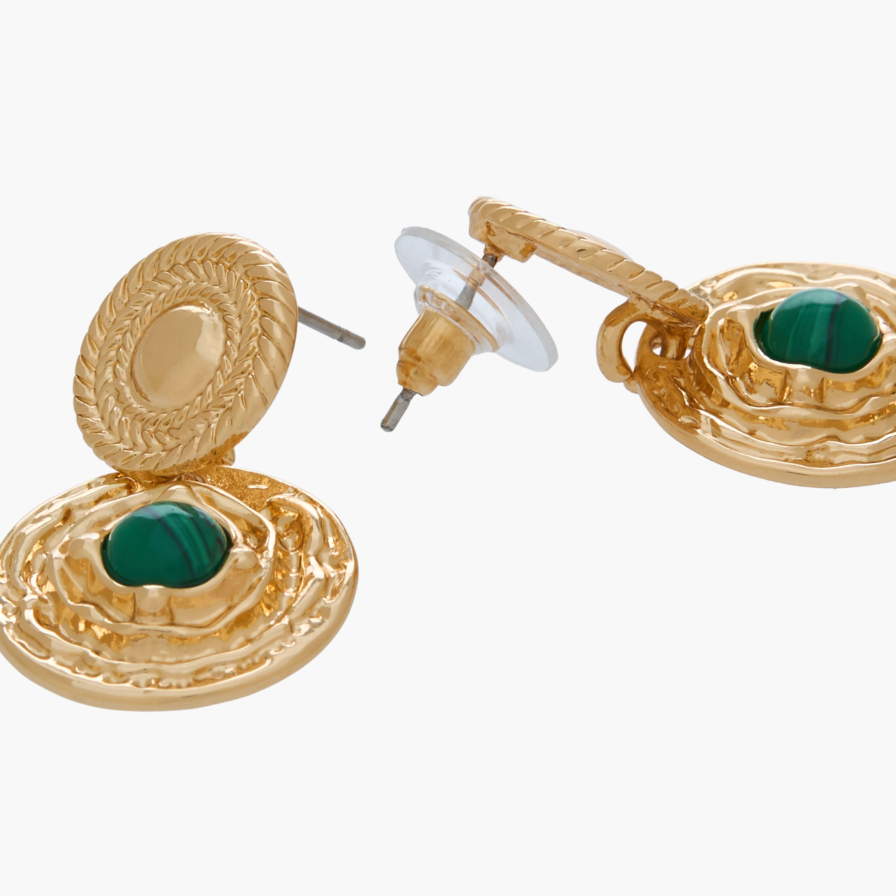 حلق متدلي بلون ذهبي ومكبس إغلاق خلفي-women-watchesandjewellery-jewellery-earrings-image-5