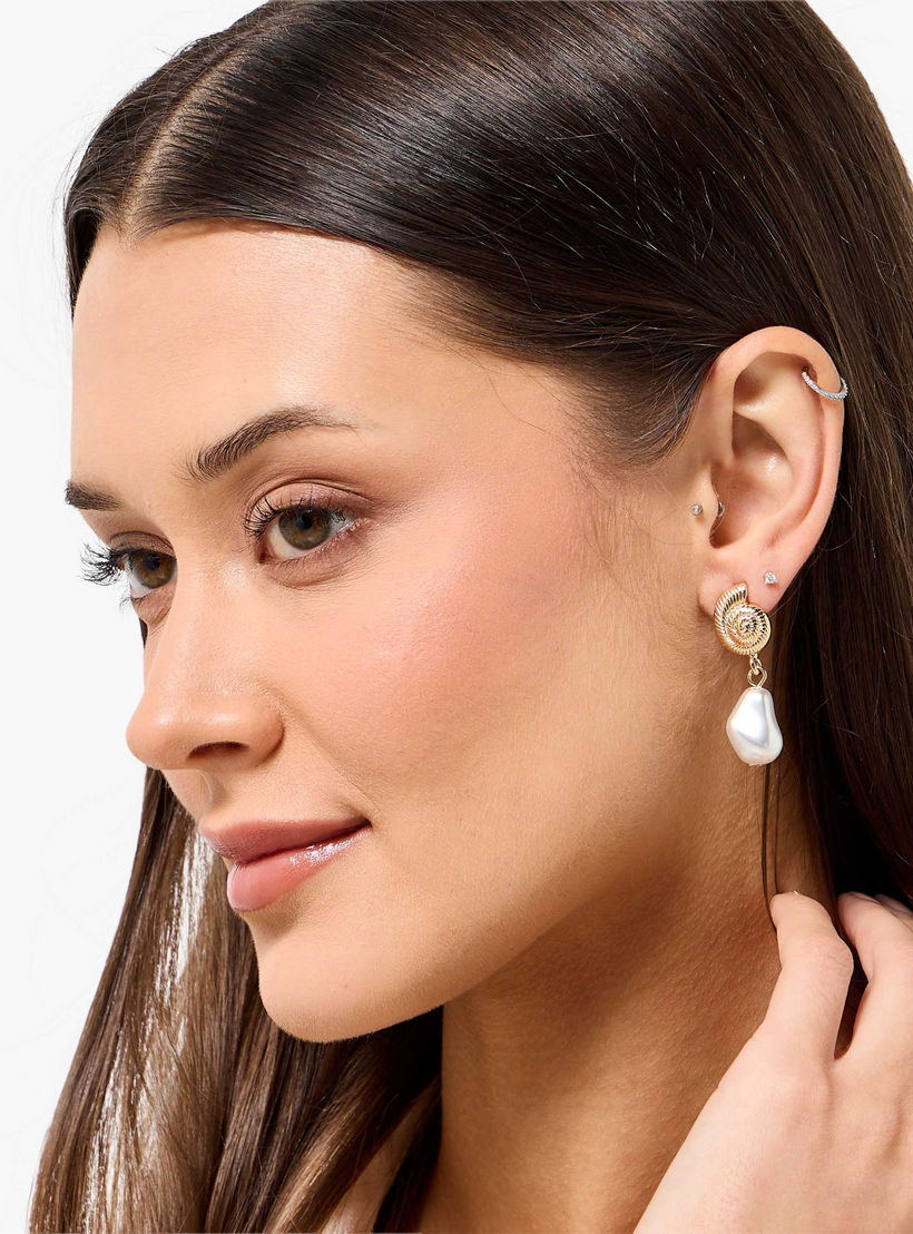 حلق لؤلؤ متدلي بمكبس إغلاق خلفي-women-watchesandjewellery-jewellery-earrings-image-2