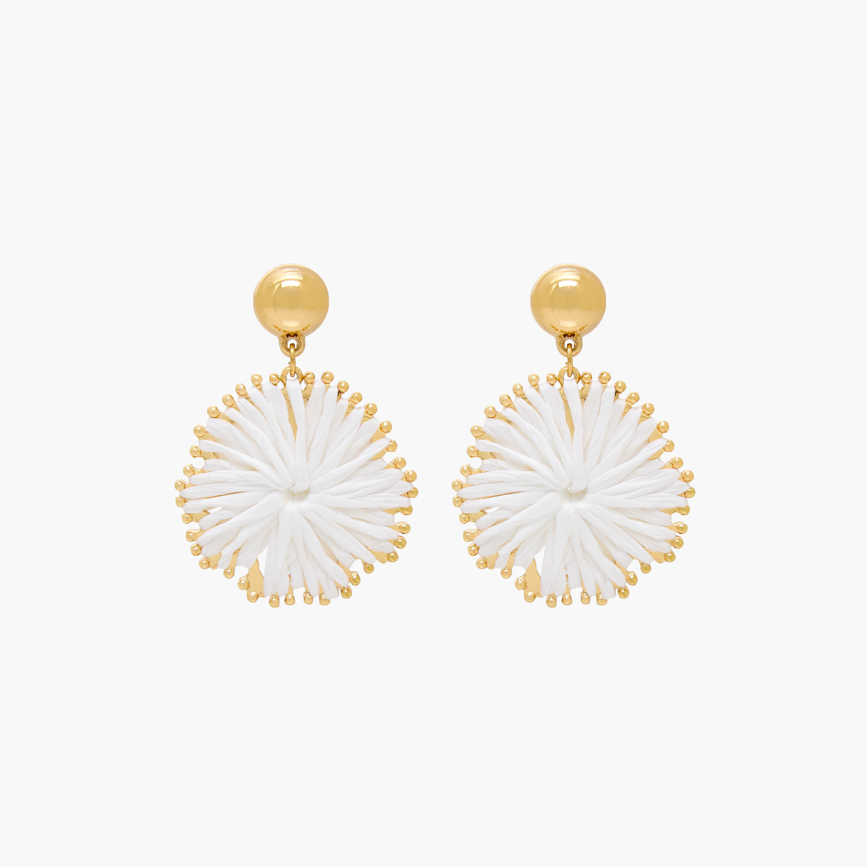 Gold Tone Raffia Drop Earrings with Pushback Closure-women-watchesandjewellery-jewellery-earrings-image-1