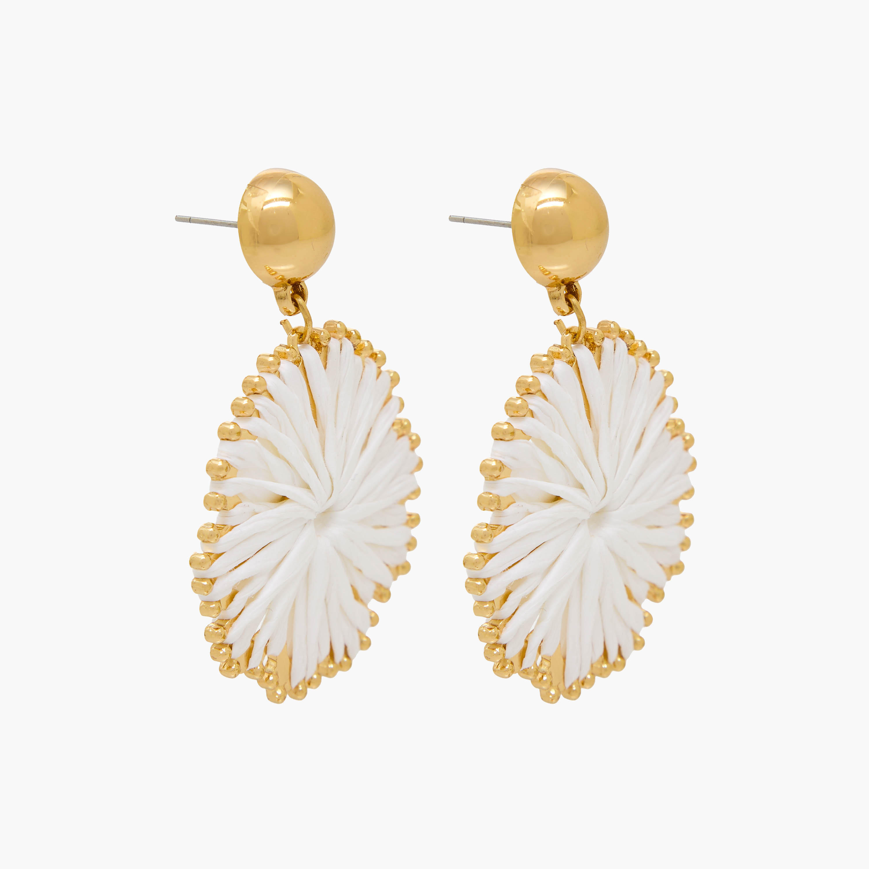 Gold Tone Raffia Drop Earrings with Pushback Closure-women-watchesandjewellery-jewellery-earrings-image-3