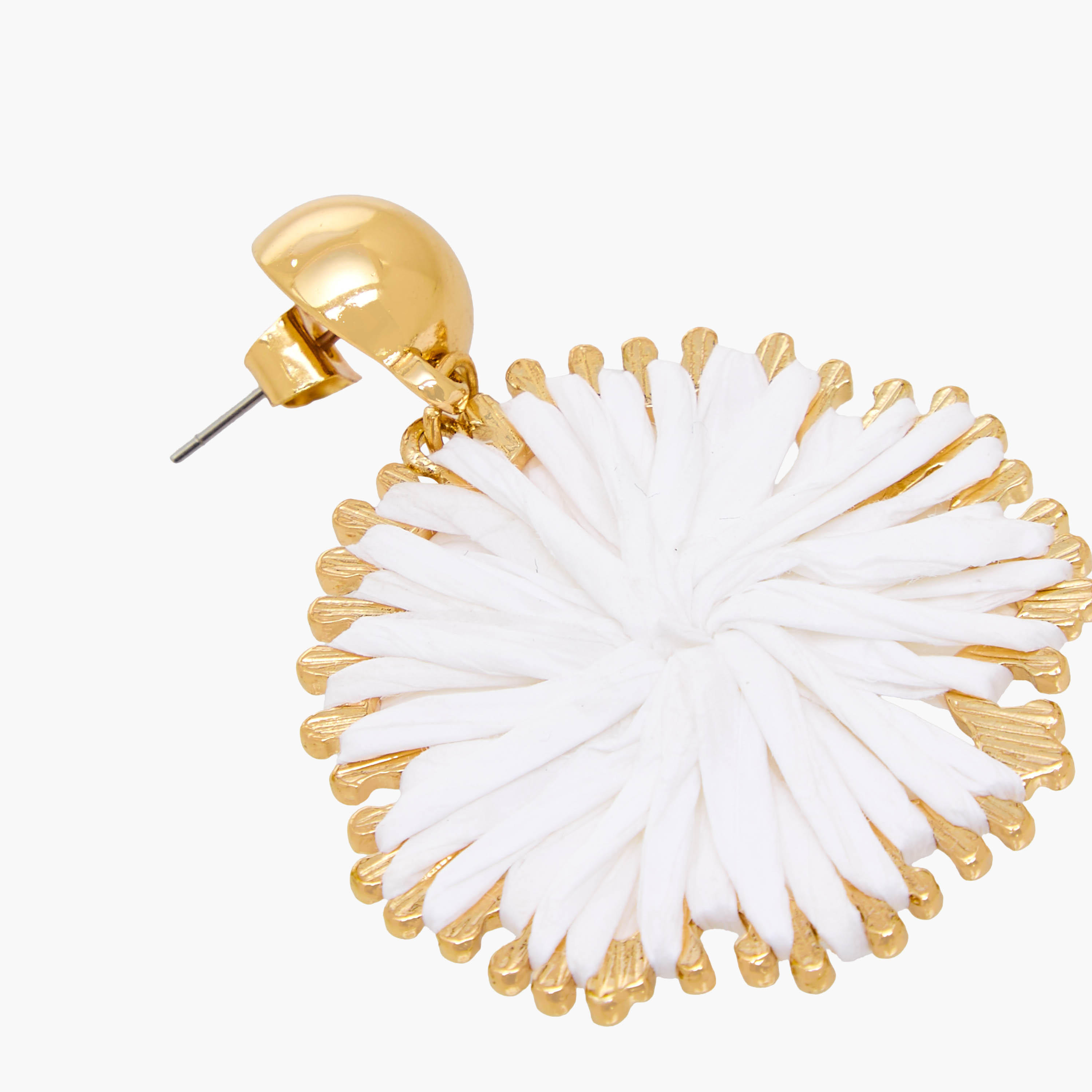 Gold Tone Raffia Drop Earrings with Pushback Closure-women-watchesandjewellery-jewellery-earrings-image-4