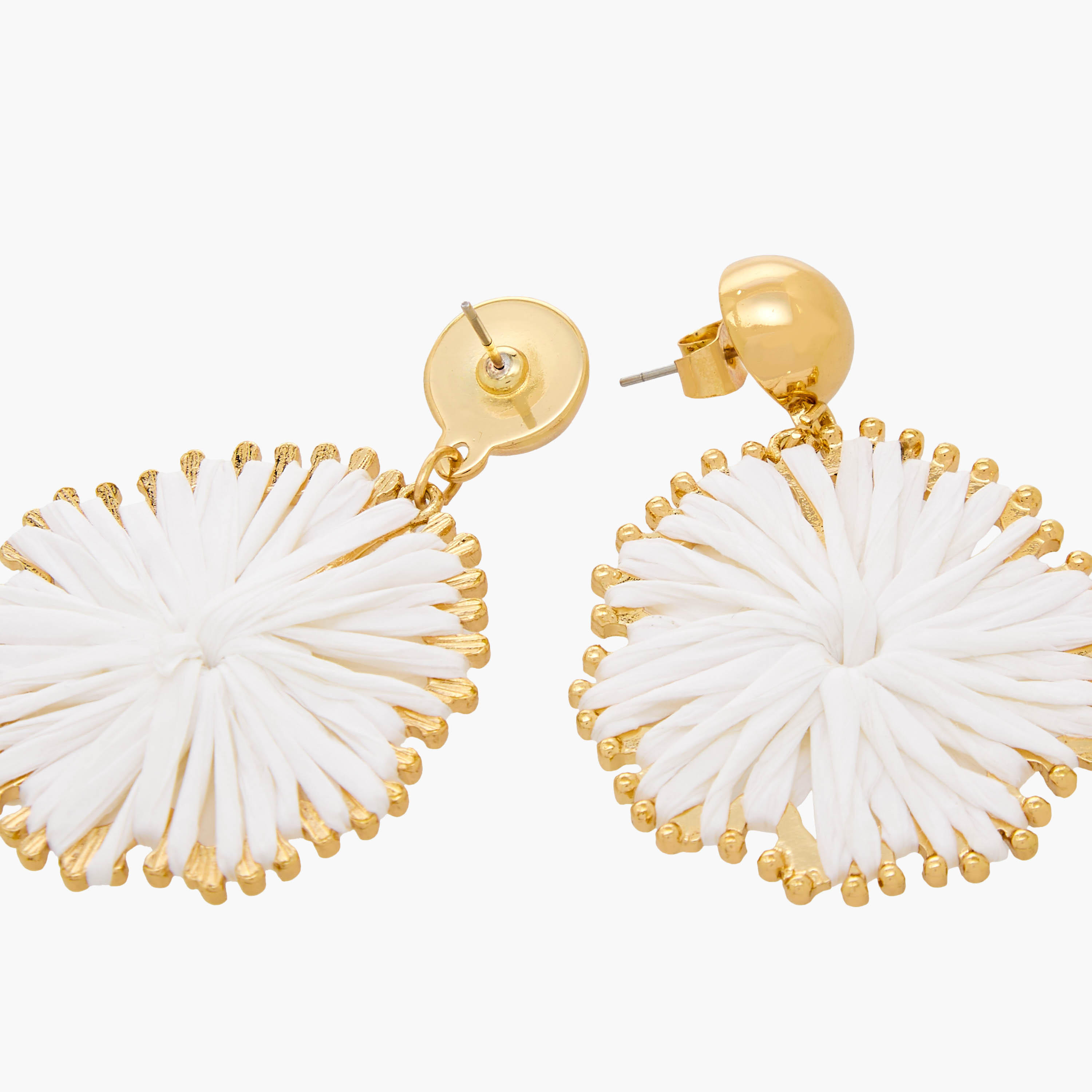 Gold Tone Raffia Drop Earrings with Pushback Closure-women-watchesandjewellery-jewellery-earrings-image-5
