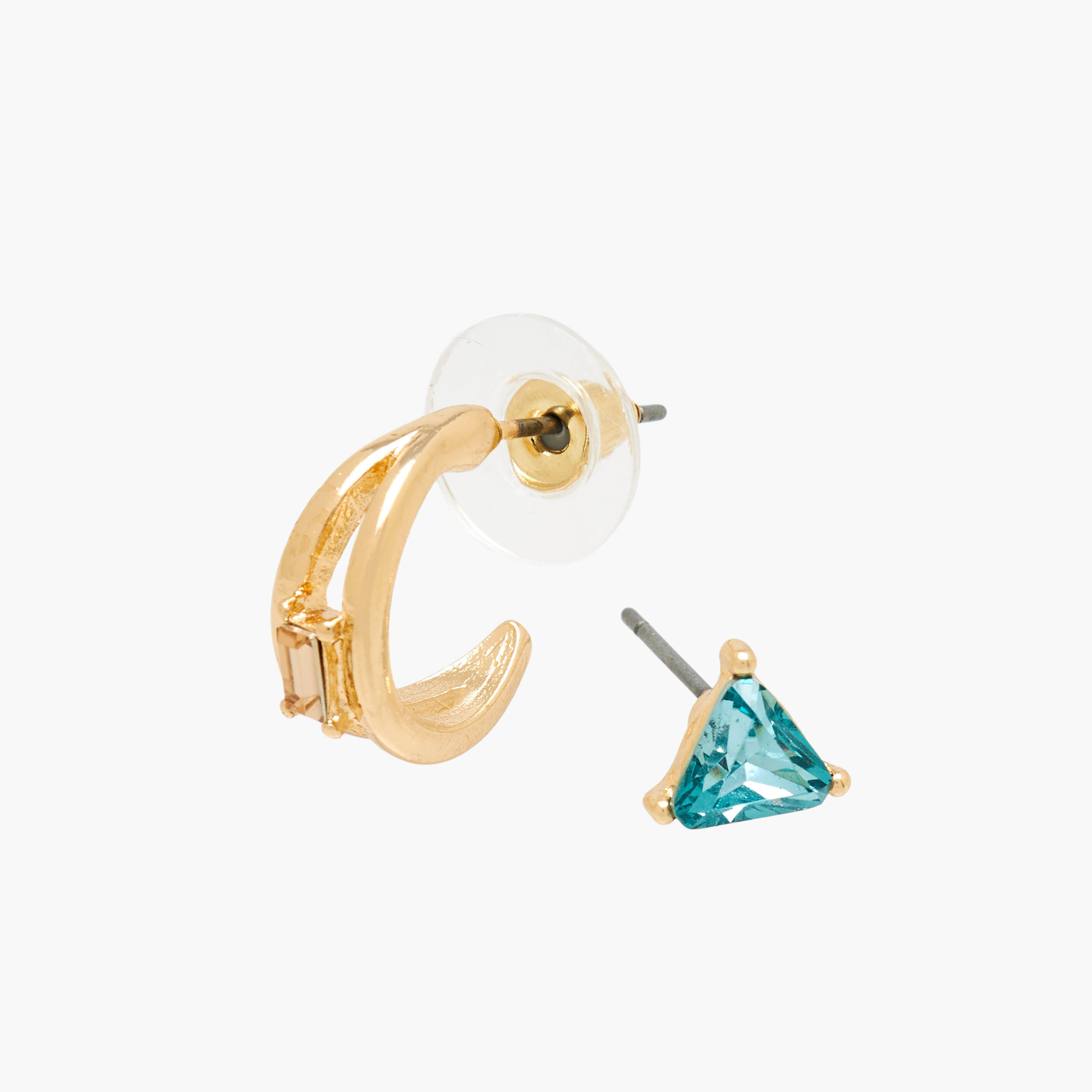 طقم من 12 - أقراط متنوعة بلون ذهبي ومكبس إغلاق خلفي-women-watchesandjewellery-jewellery-earrings-image-5