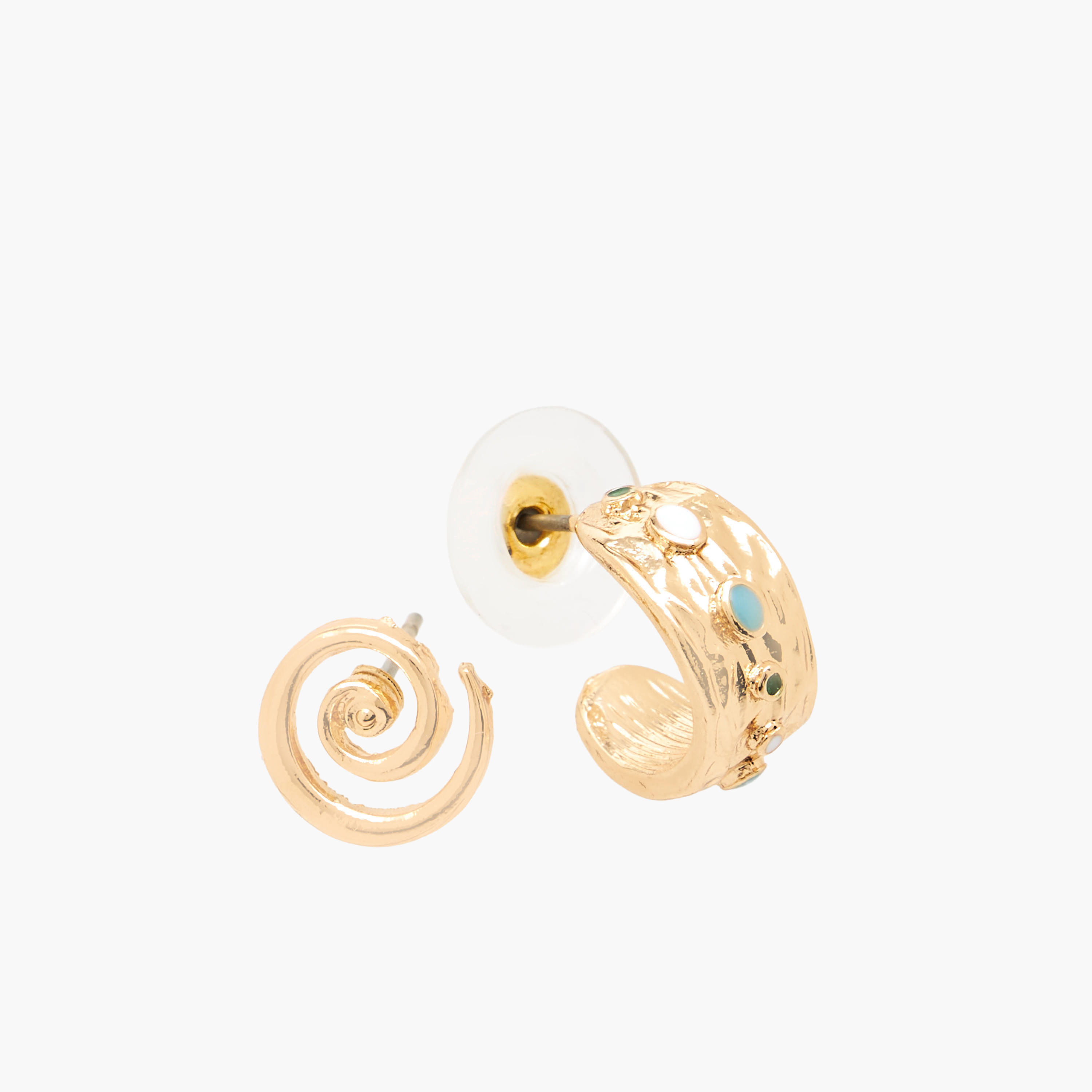 Pack of 12 Gold Tone Embellished Earrings with Pushback Closure-women-watchesandjewellery-jewellery-earrings-image-5