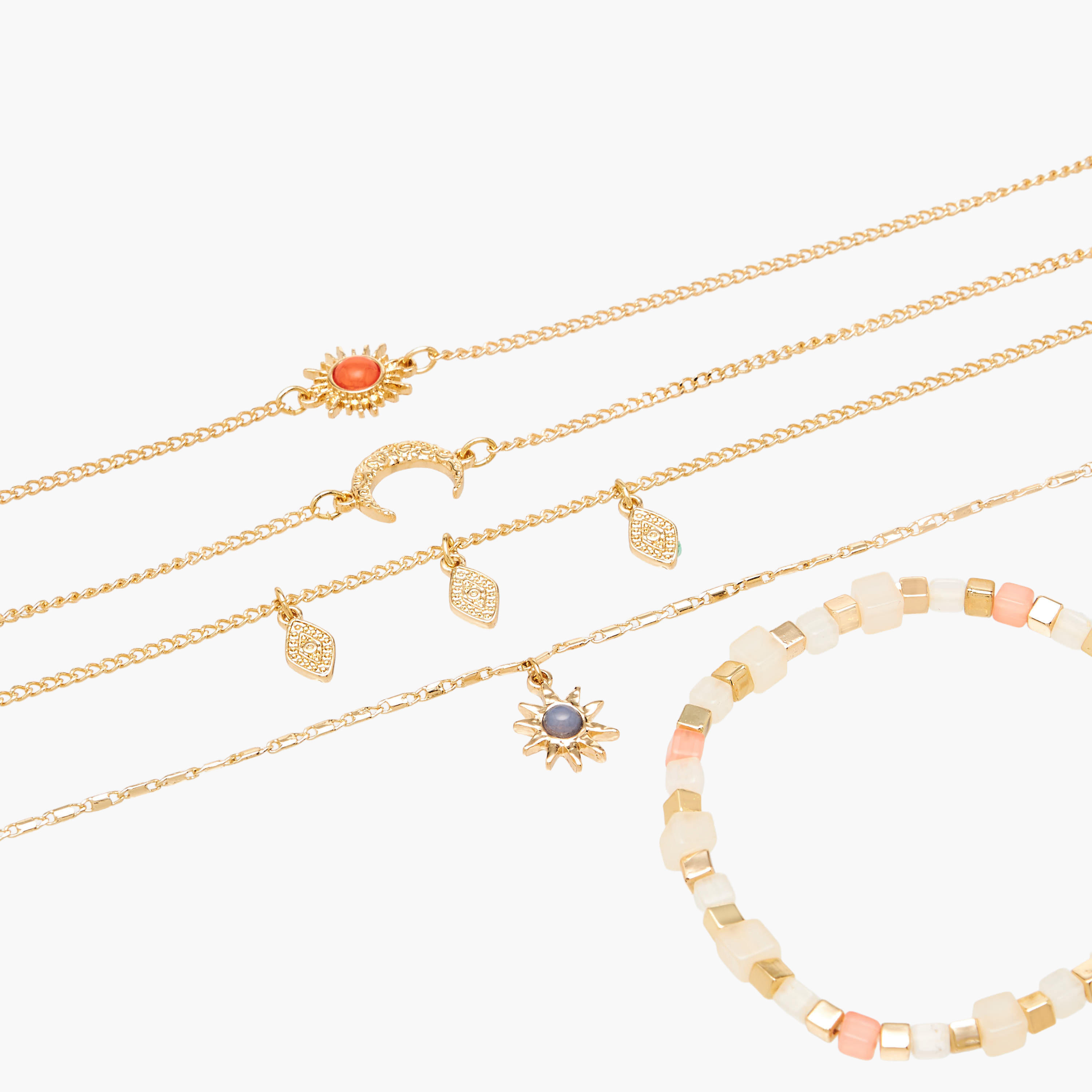 طقم من 5 - أساور متنوعة بلون ذهبي-women-watchesandjewellery-jewellery-banglesandbracelets-image-14