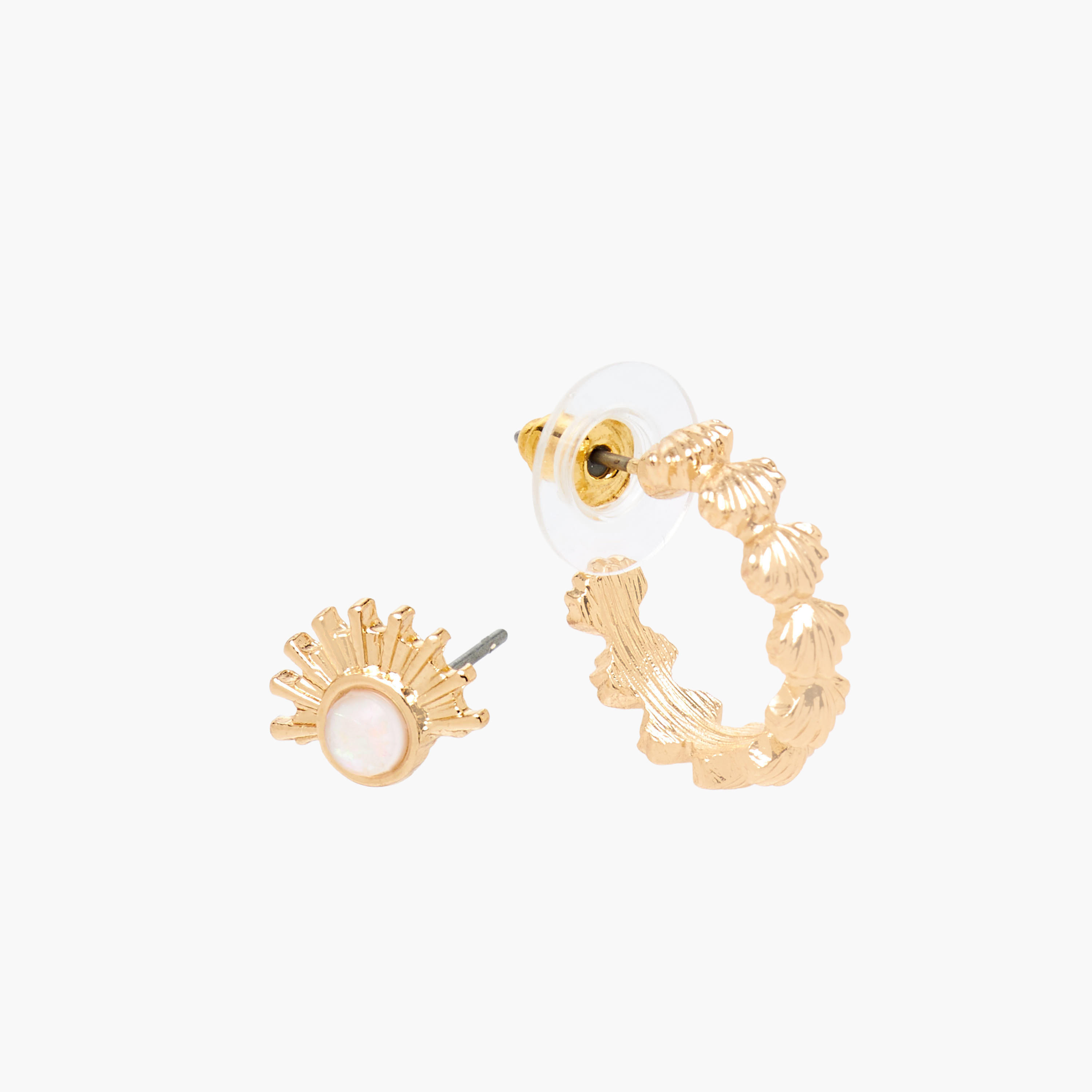 طقم من 12 - أقراط بلون ذهبي مزينة بمكبس إغلاق-women-watchesandjewellery-jewellery-earrings-image-5