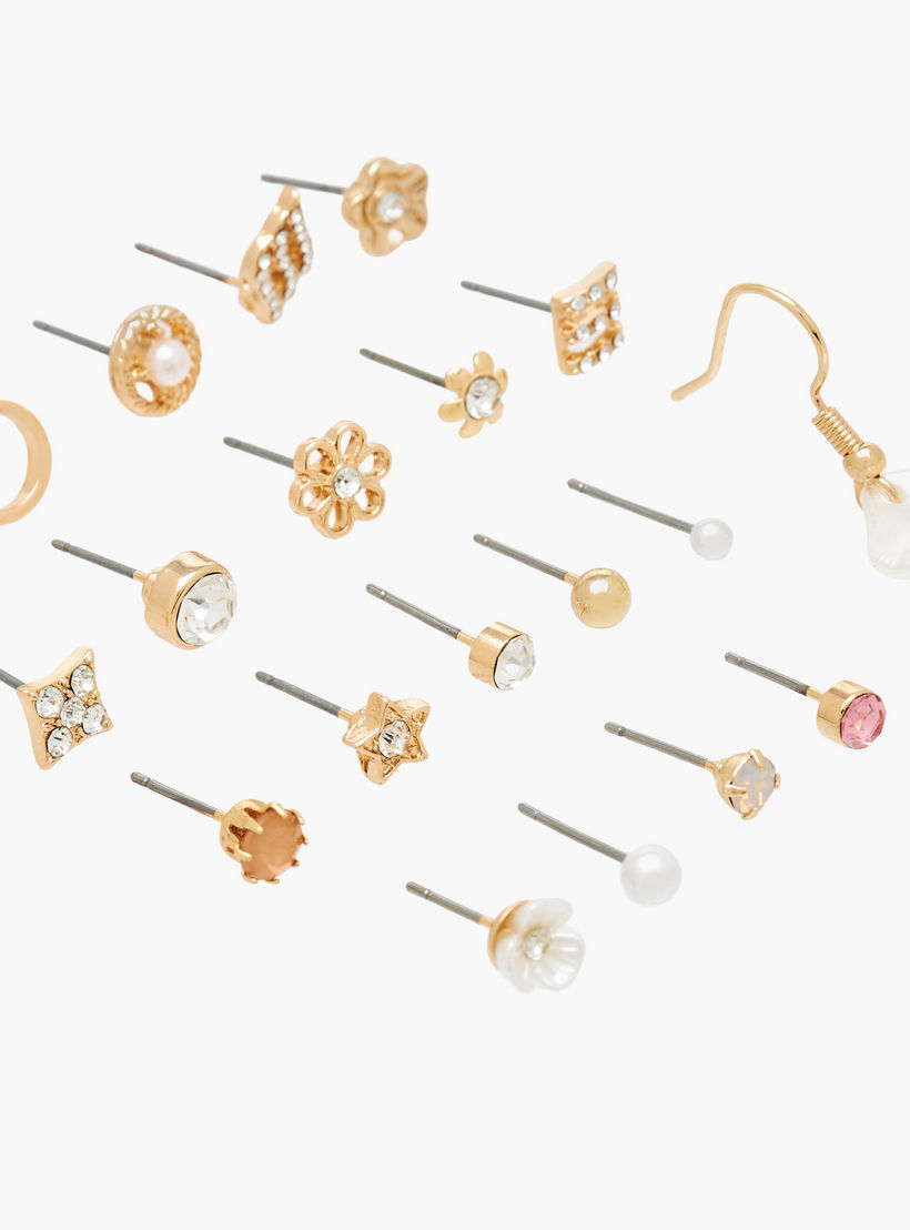 طقم من 20 - أقراط مزينة بلون ذهبي-women-watchesandjewellery-jewellery-earrings-image-4