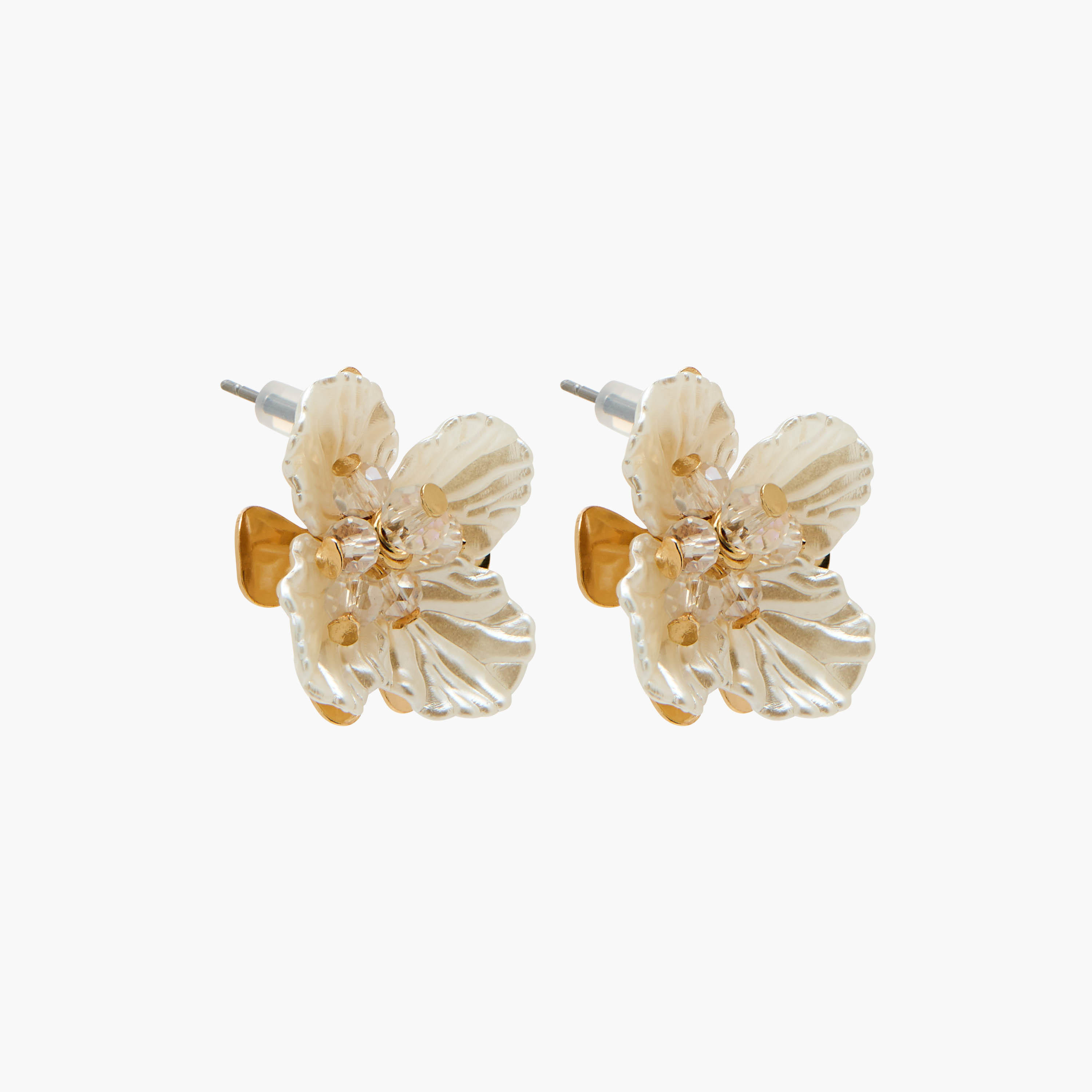 Pack of 3 Gold Tone Floral Embellished Earrings with Pushback Closure-women-watchesandjewellery-jewellery-earrings-image-3