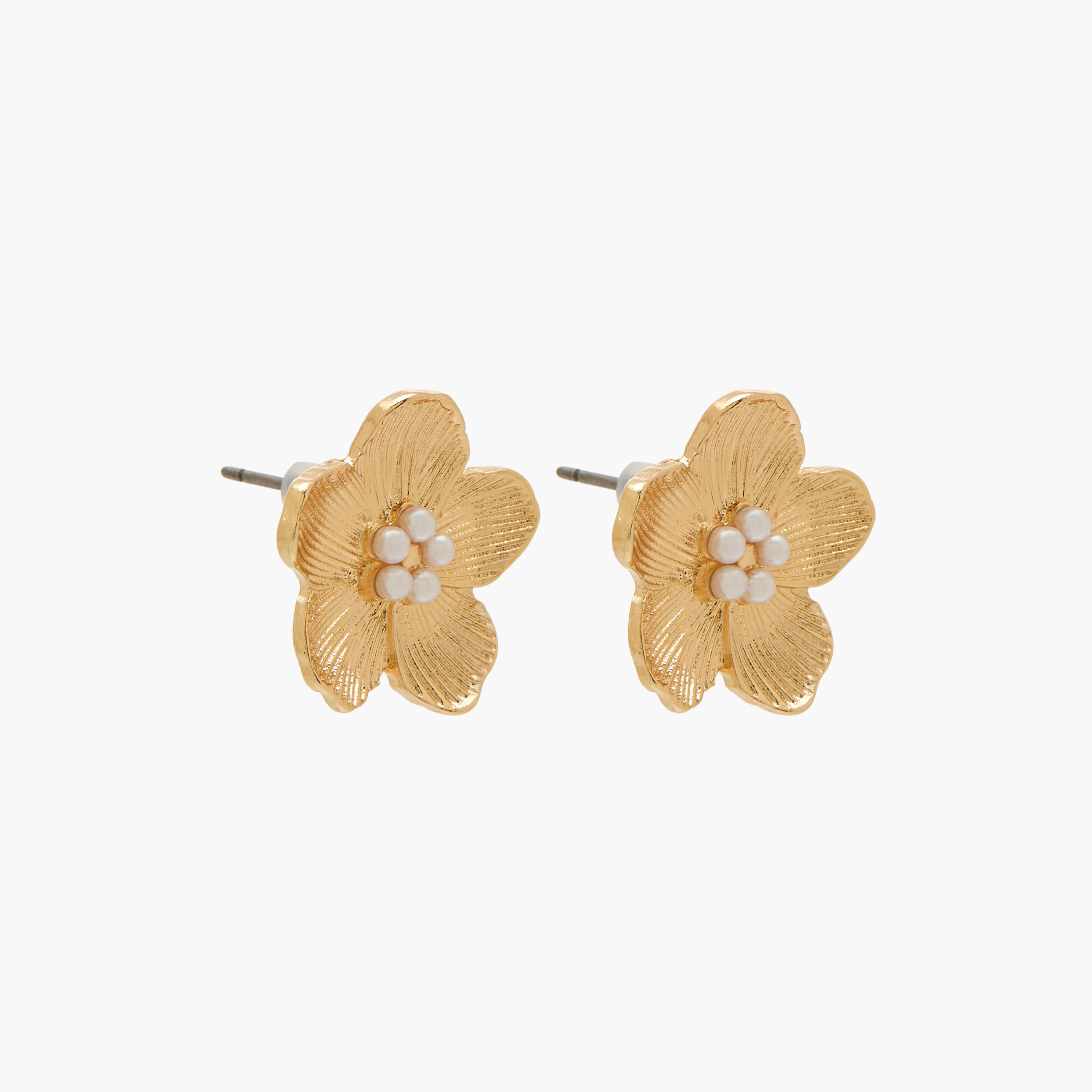 Pack of 3 Gold Tone Floral Embellished Earrings with Pushback Closure-women-watchesandjewellery-jewellery-earrings-image-4