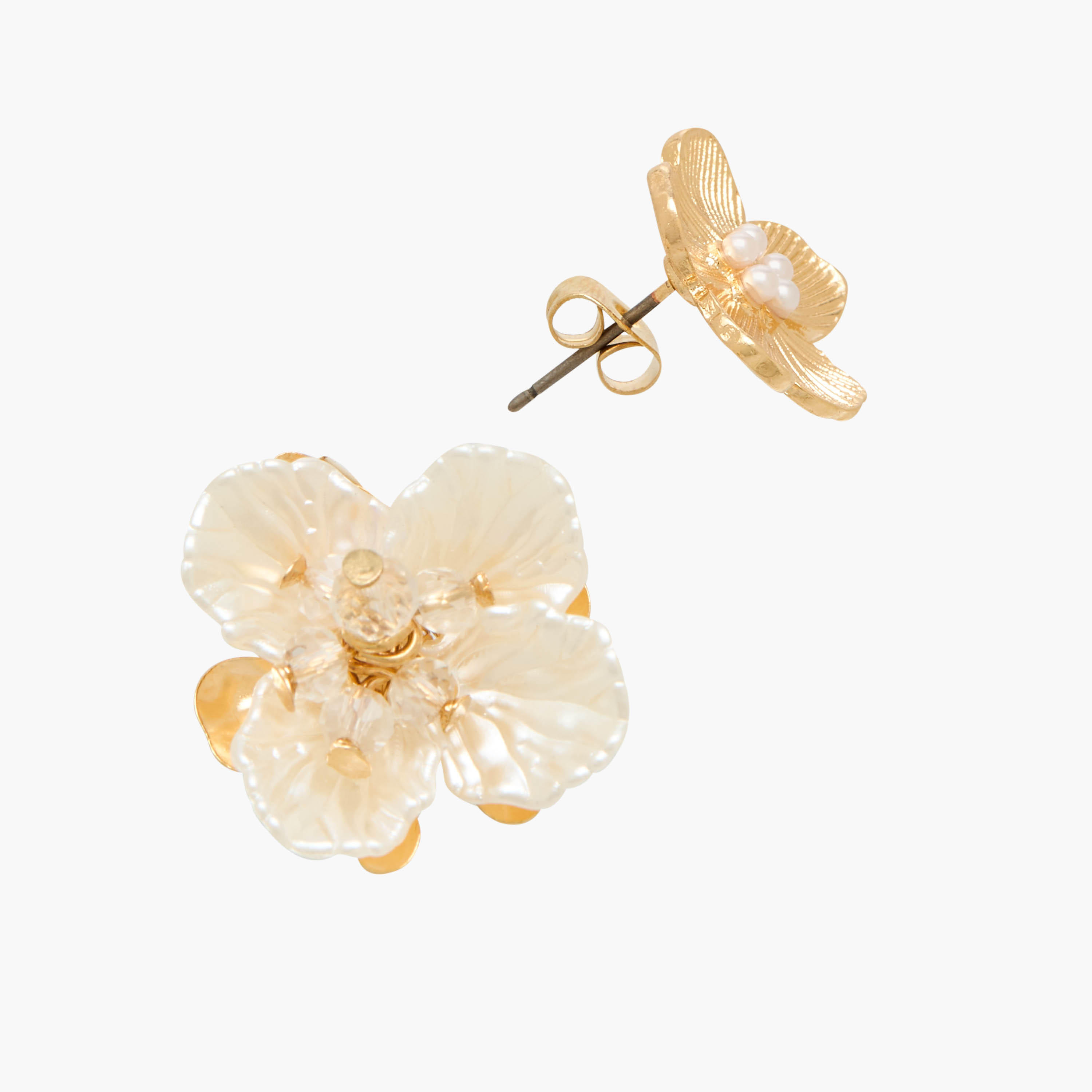 Pack of 3 Gold Tone Floral Embellished Earrings with Pushback Closure-women-watchesandjewellery-jewellery-earrings-image-7