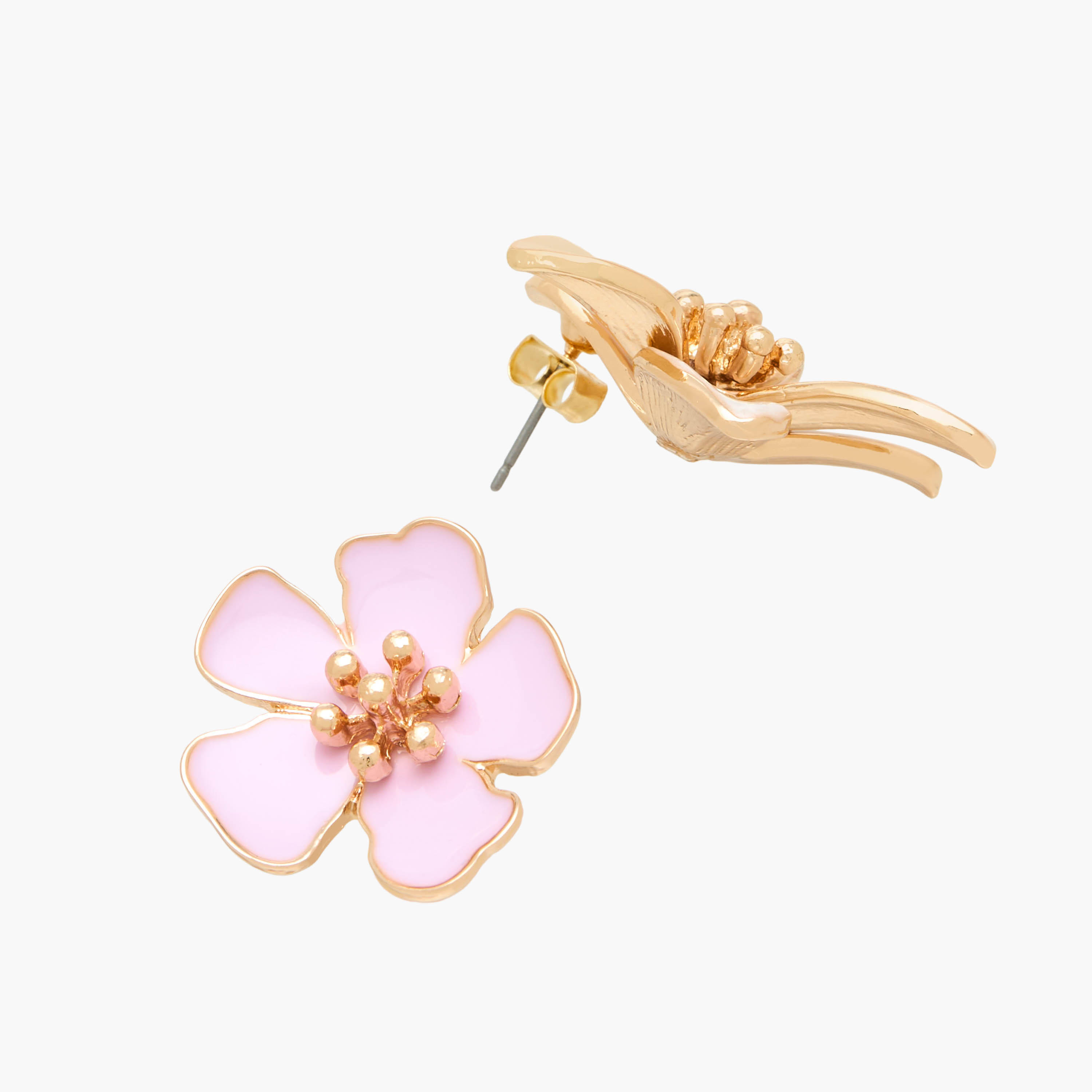 طقم حلقان بتصميم زهري مزين ومكبس إغلاق خلفي من زوجين-women-watchesandjewellery-jewellery-earrings-image-5