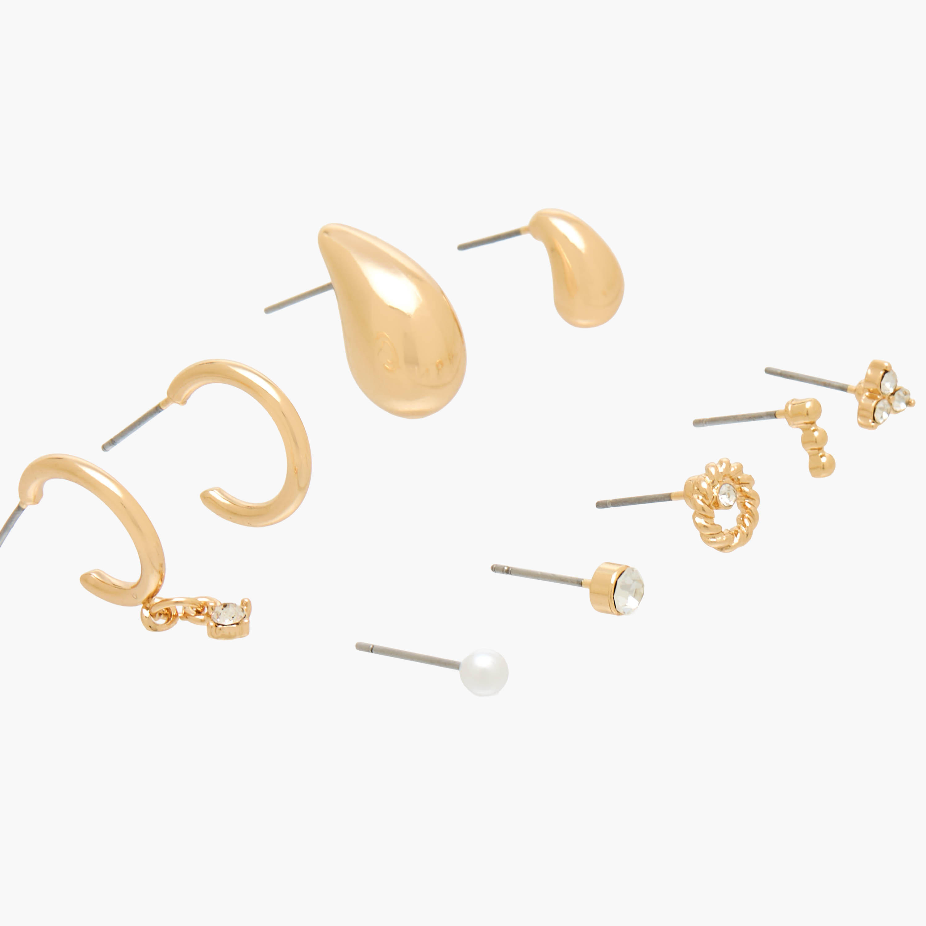حلقان ذهبية اللون متنوعة بقفل إغلاق - عبوة من 9 أزواج-women-watchesandjewellery-jewellery-earrings-image-4