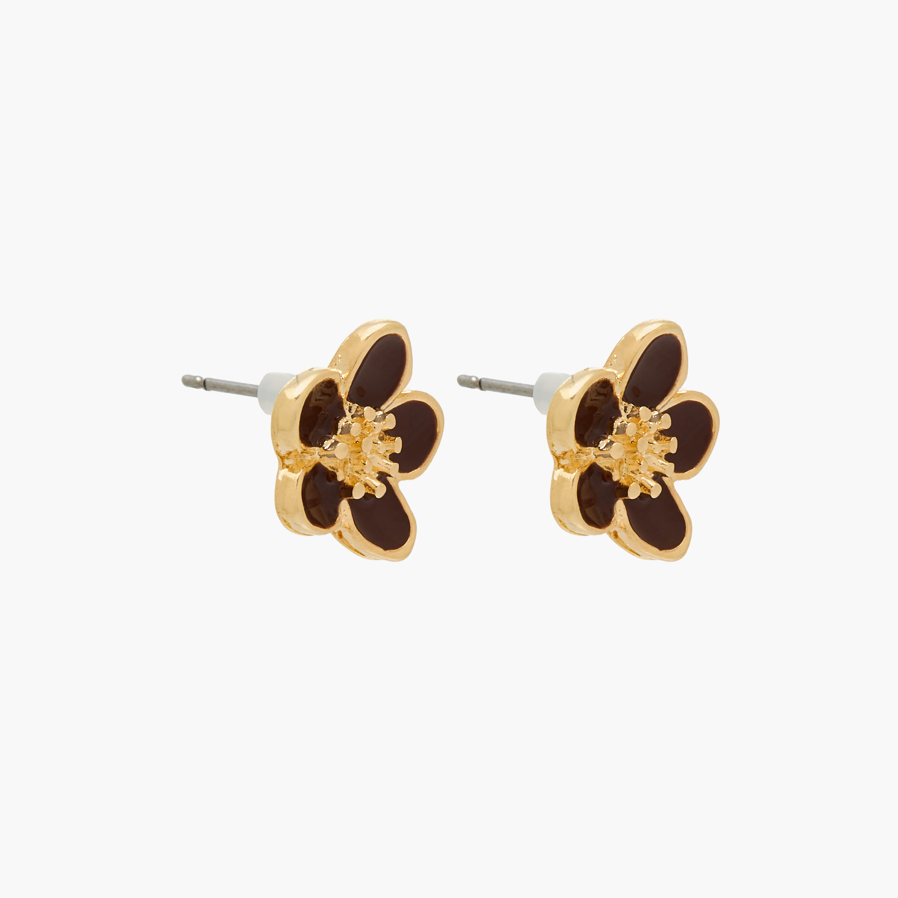 طقم حلقان ميتاليك بتصميم زهرة ومكبس إغلاق خلفي من 3 أزواج-women-watchesandjewellery-jewellery-earrings-image-5
