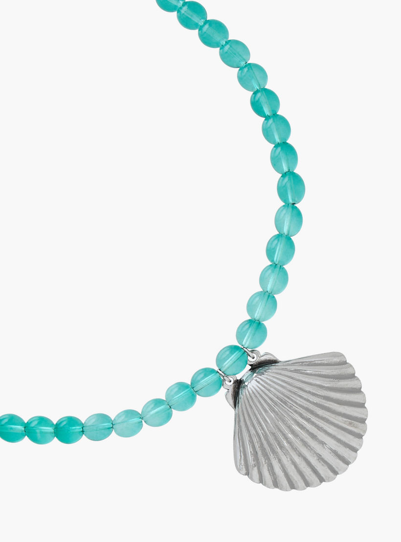 عقد خرز بدلاية صدفة فضية اللون-women-watchesandjewellery-jewellery-necklacesandpendants-image-3
