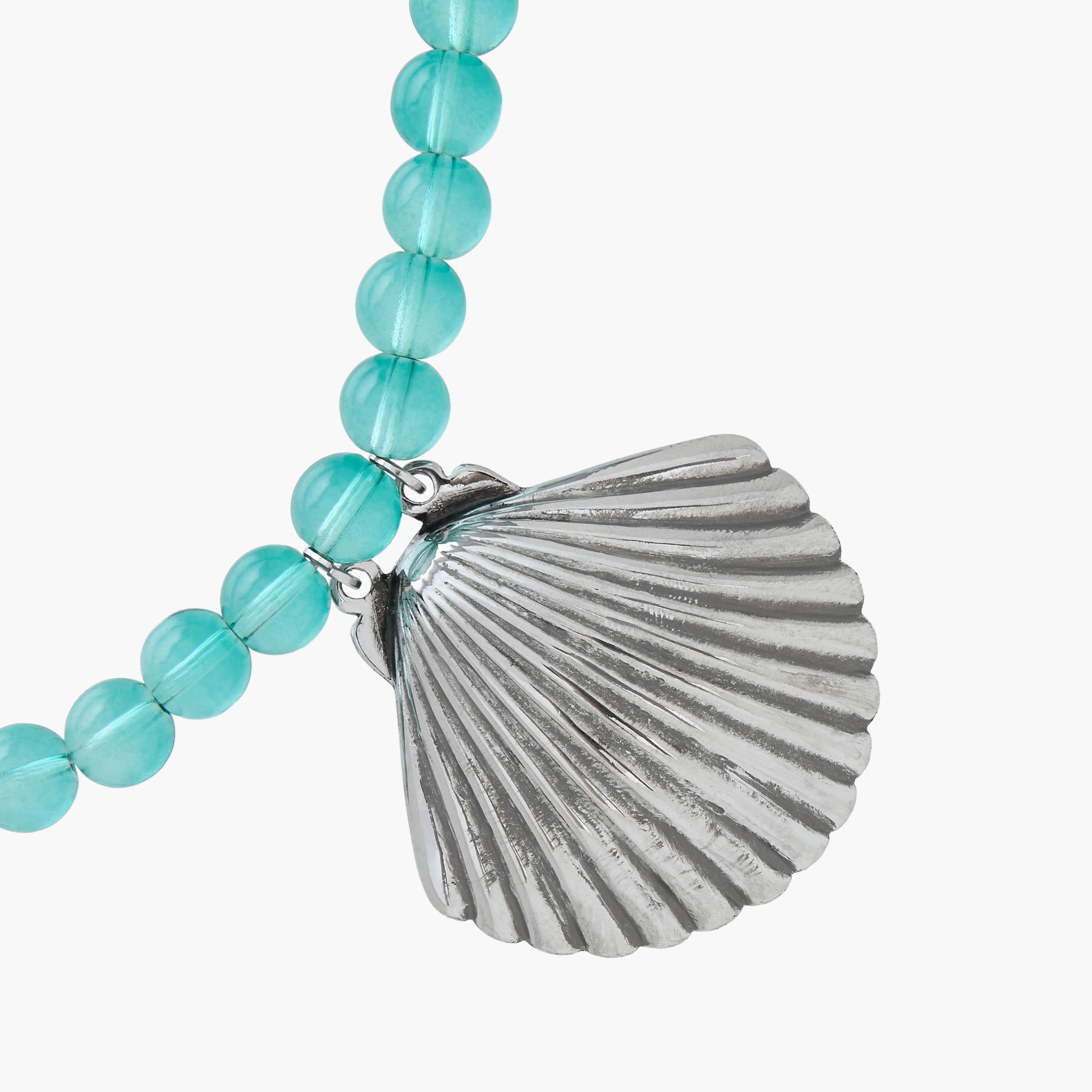 عقد خرز بدلاية صدفة فضية اللون-women-watchesandjewellery-jewellery-necklacesandpendants-image-4