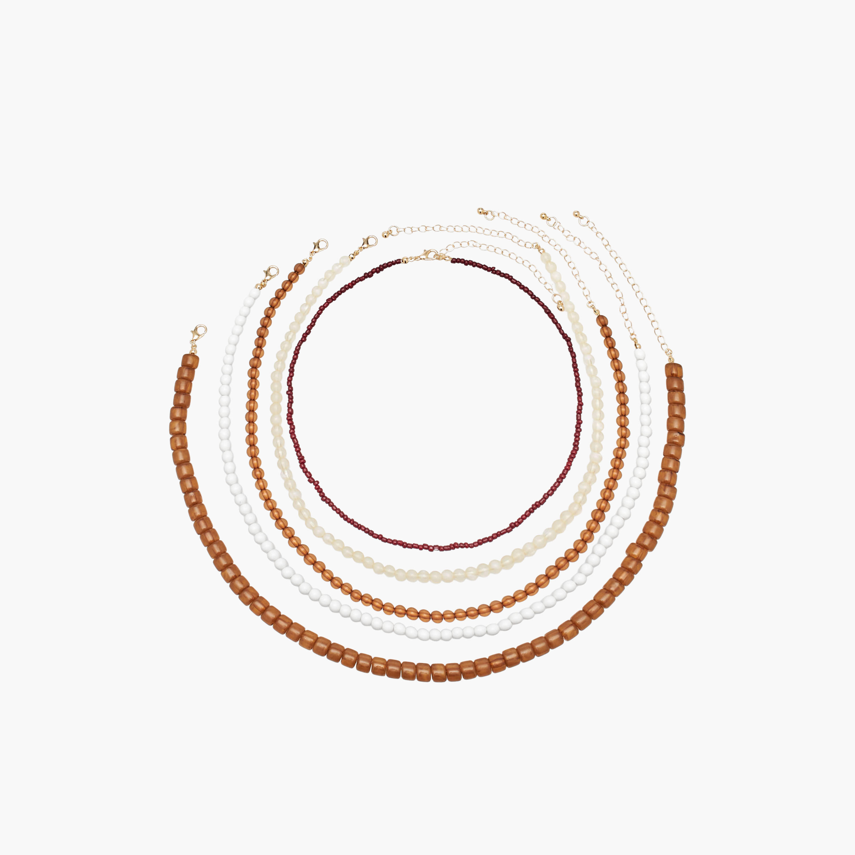 Set of 5 - Beaded Necklace-women-watchesandjewellery-jewellery-necklacesandpendants-image-1