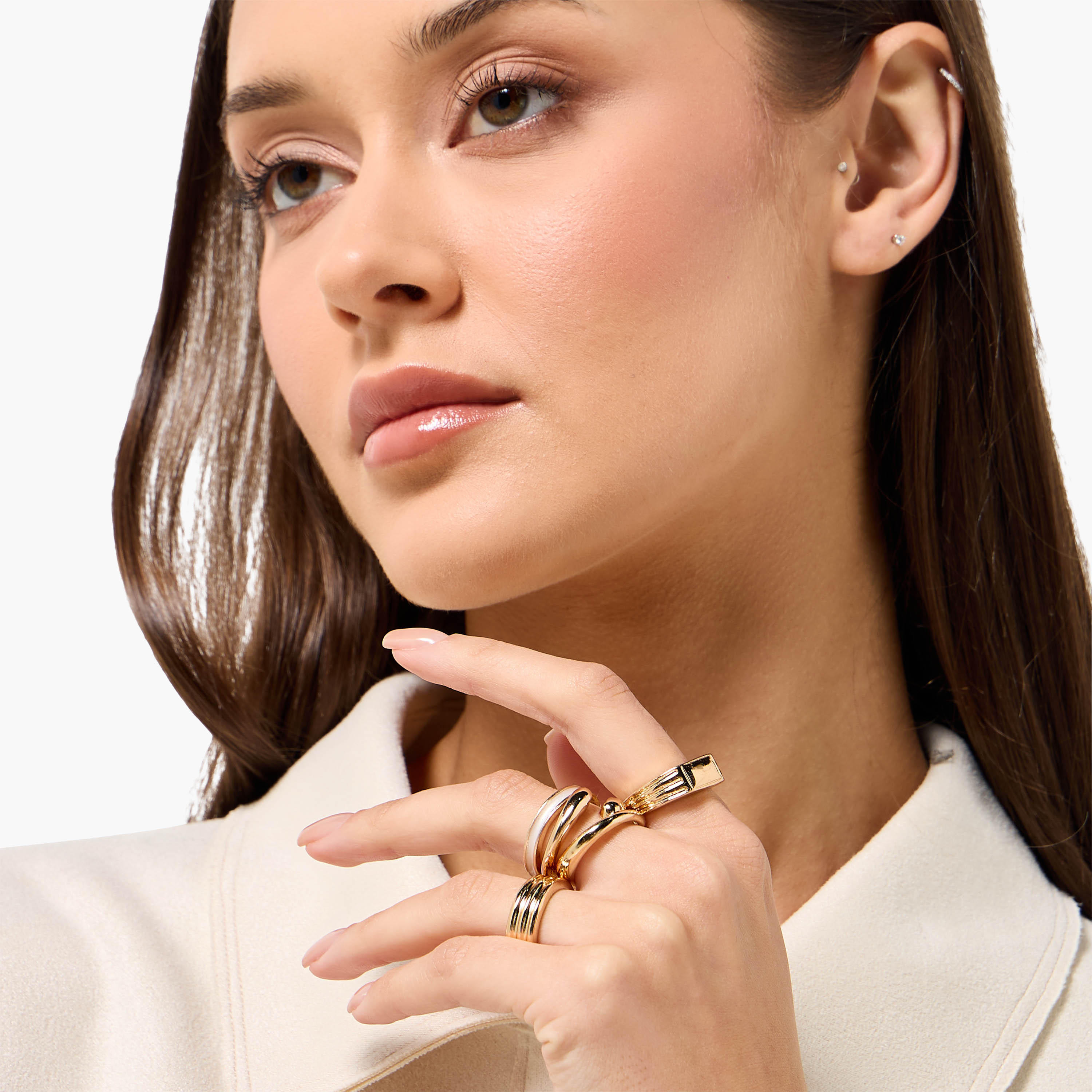 خواتم بلون ذهبي - عبوة 5 قطع-women-watchesandjewellery-jewellery-rings-image-2