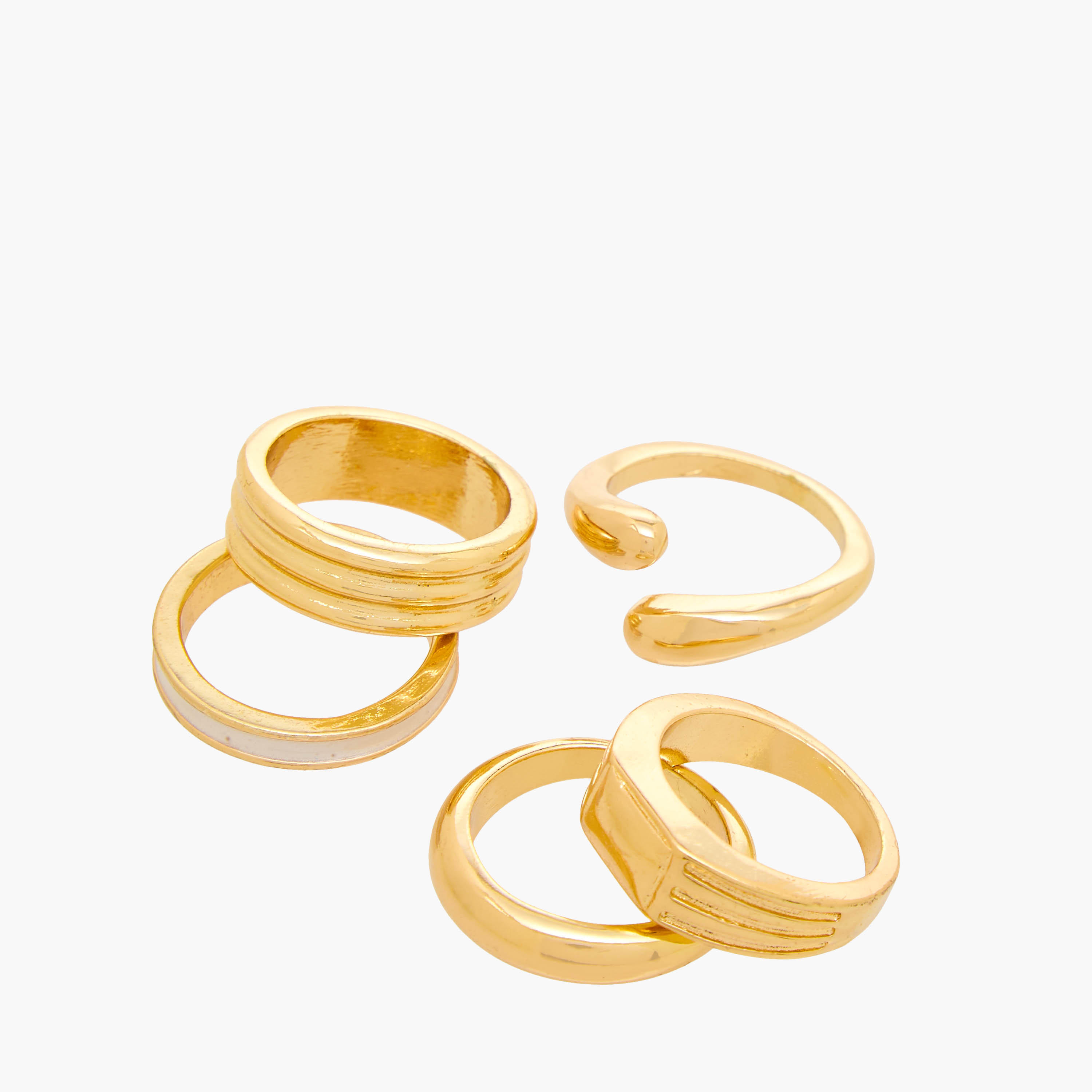 خواتم بلون ذهبي - عبوة 5 قطع-women-watchesandjewellery-jewellery-rings-image-3