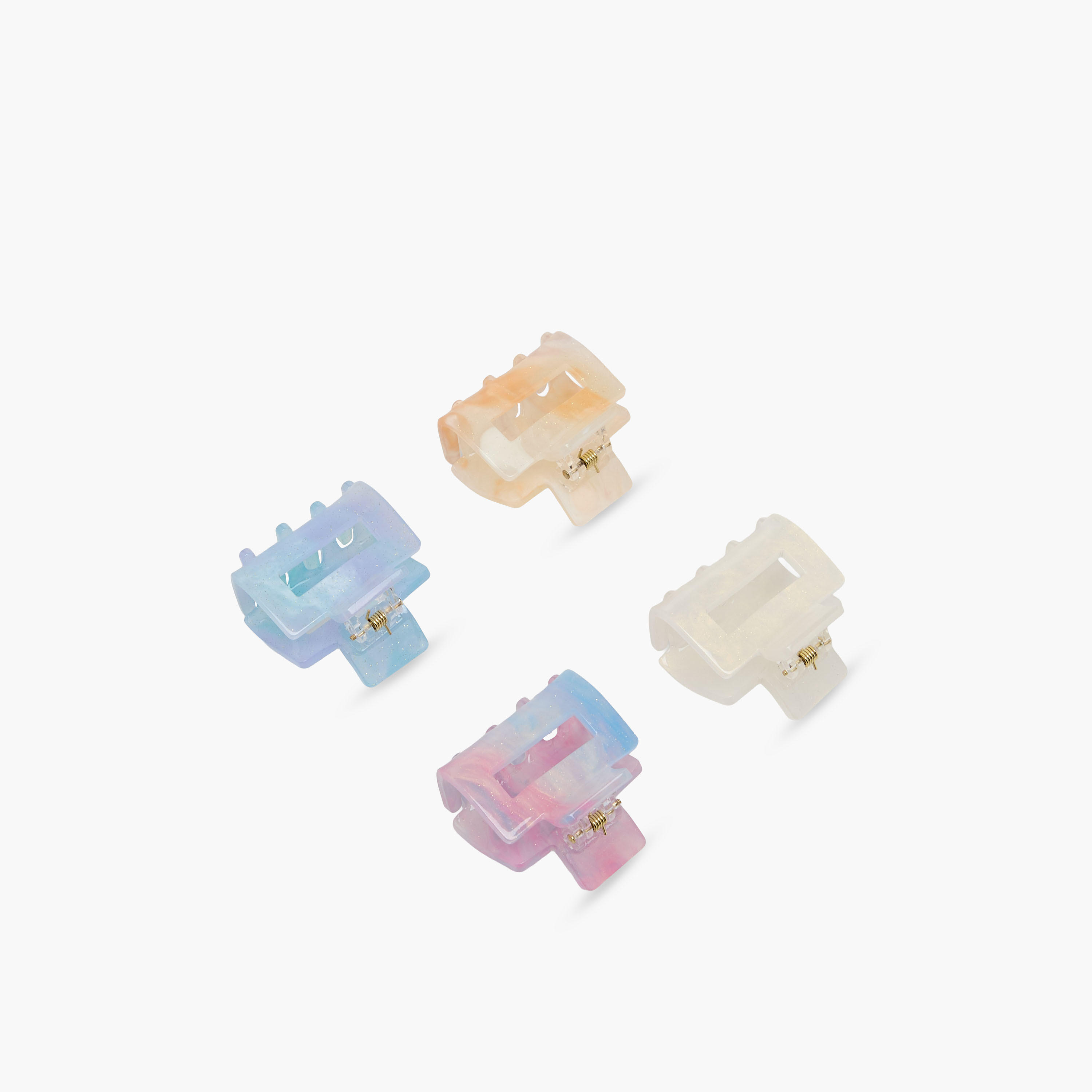 Pack of 4 Rectangular Hair Clamp with Glossy Finish-women-hairaccessories-clamps-image-7