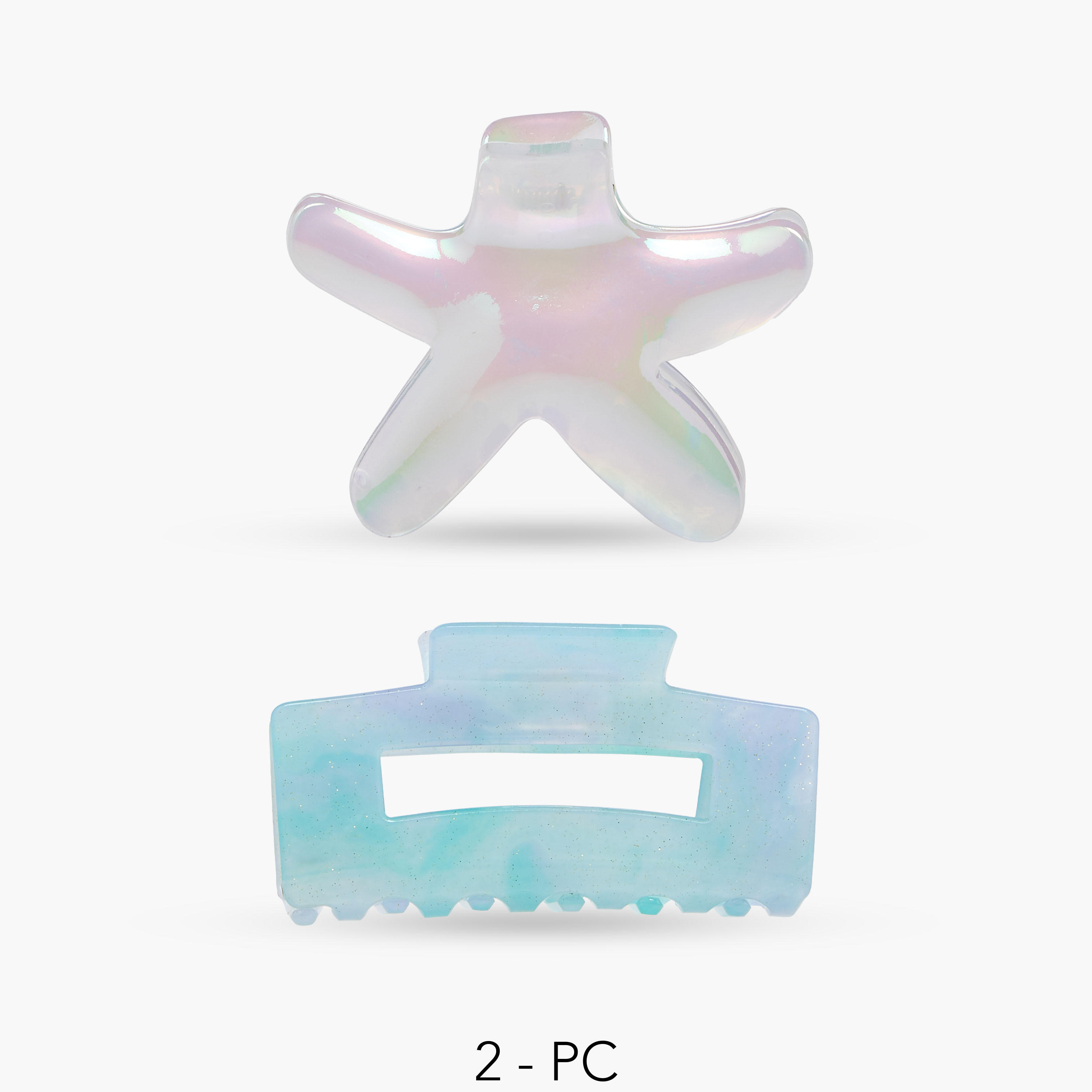 طقم من 2 - مشابك شعر متنوعة بلمسة نهائية لامعة-women-hairaccessories-clamps-image-1