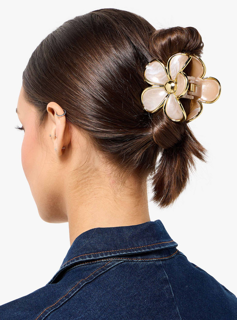 Pack of 2 Floral Hair Clamp with Glossy Finish-women-hairaccessories-clamps-image-3