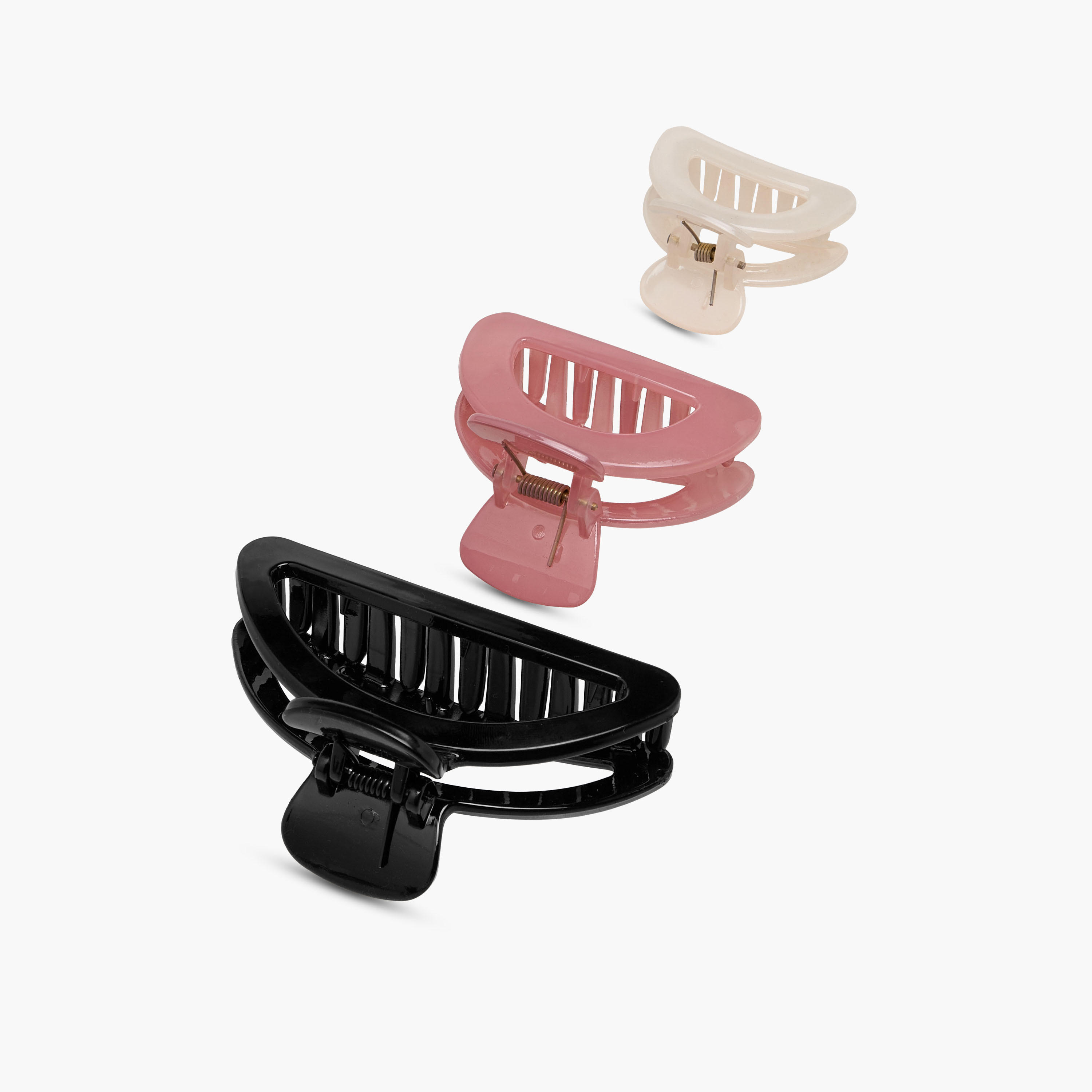 Pack of 3 Curved Hair Clamp with Glossy Finish-women-hairaccessories-clamps-image-6