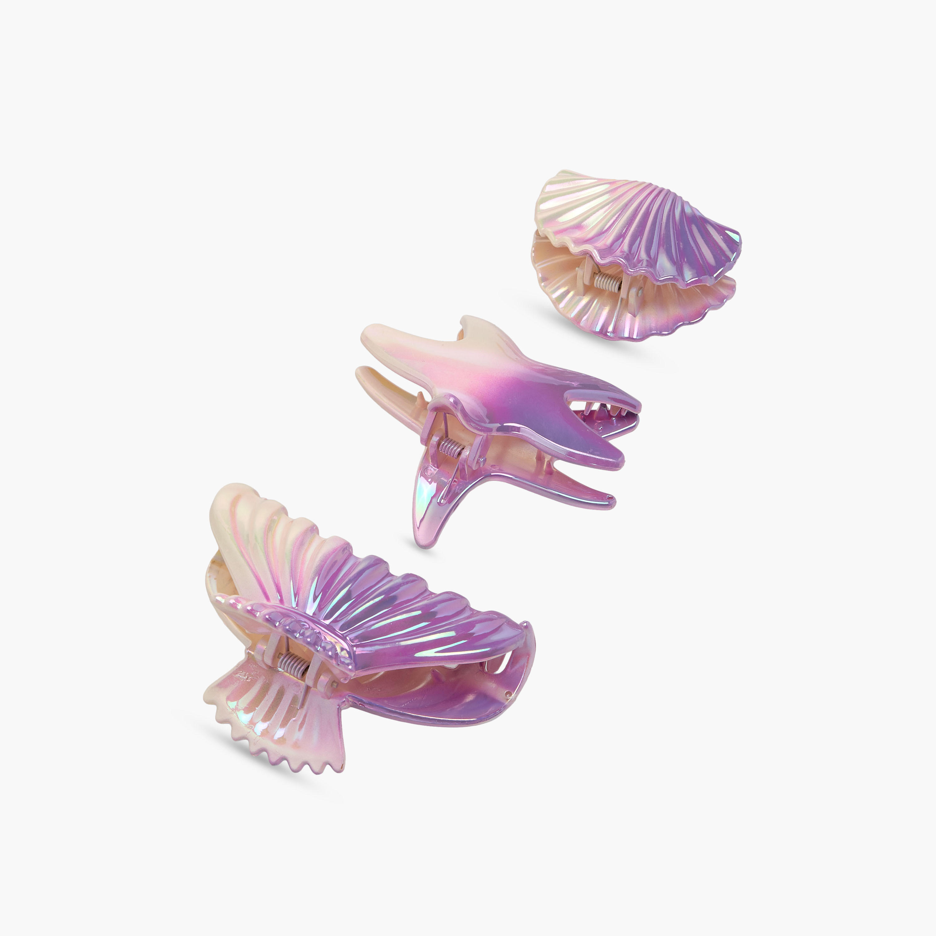 Pack of 3 Seashell Hair Clamp with Ombre Finish-women-hairaccessories-clamps-image-6