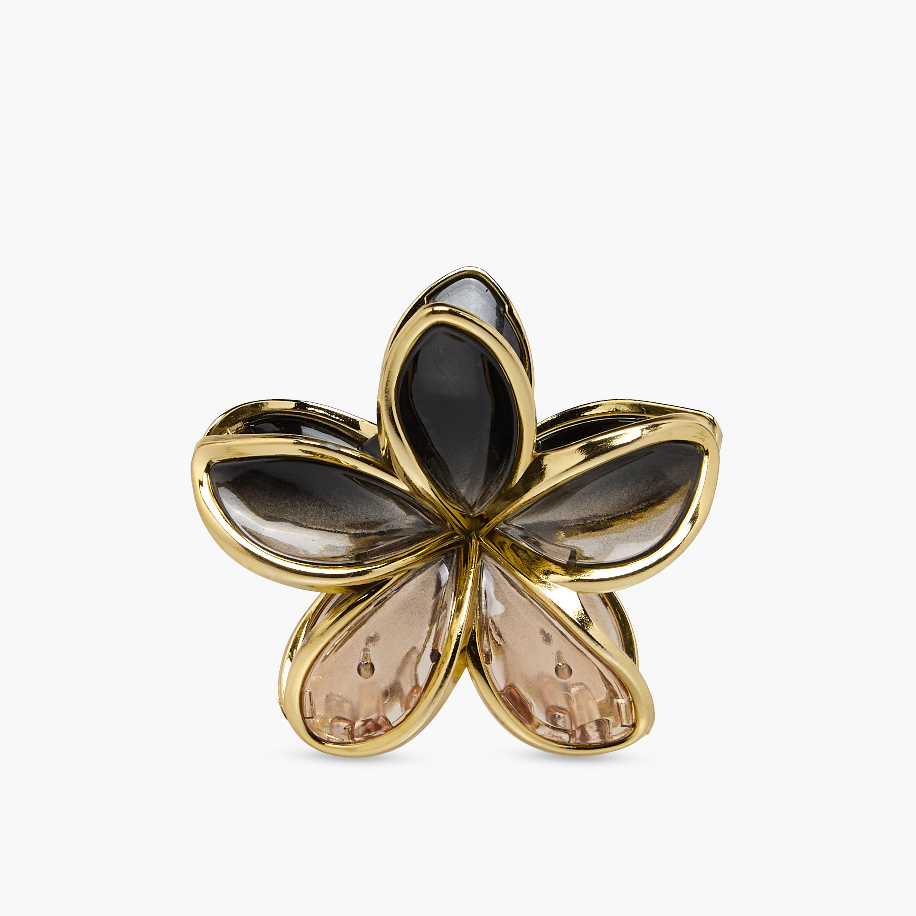 Pack of 2 Floral Hair Clamp with Metallic Trim-women-hairaccessories-clamps-image-2