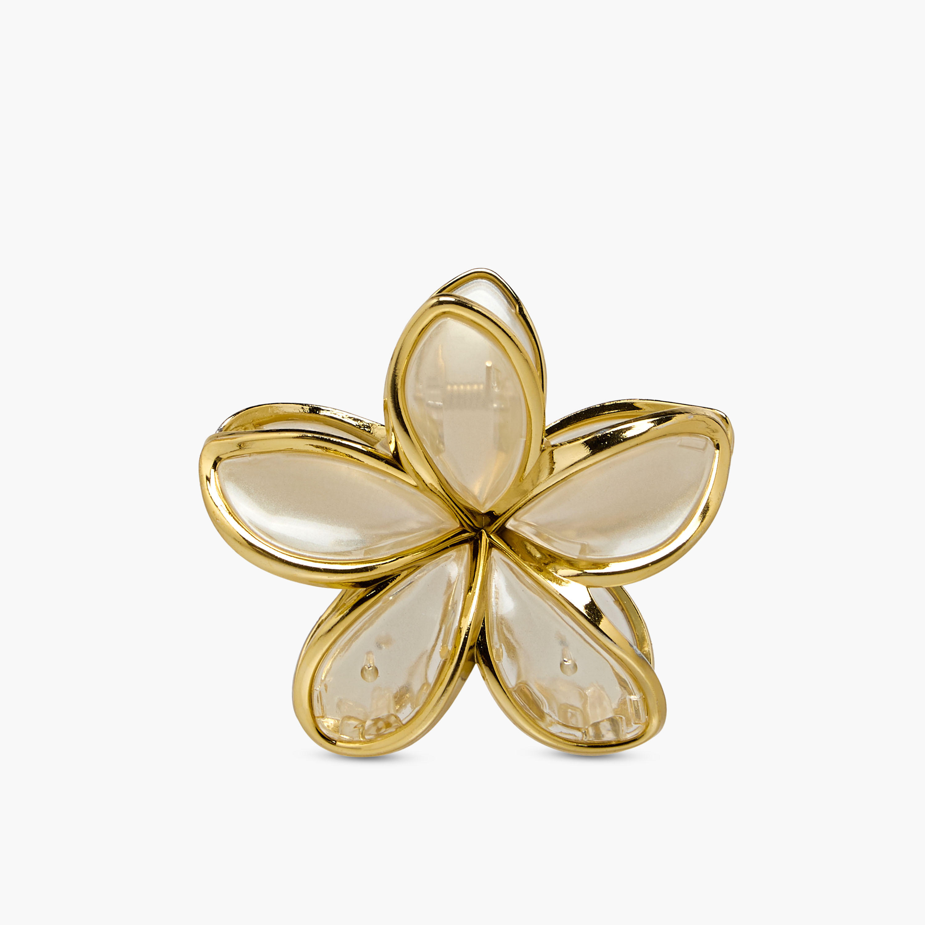 Pack of 2 Floral Hair Clamp with Metallic Trim-women-hairaccessories-clamps-image-4