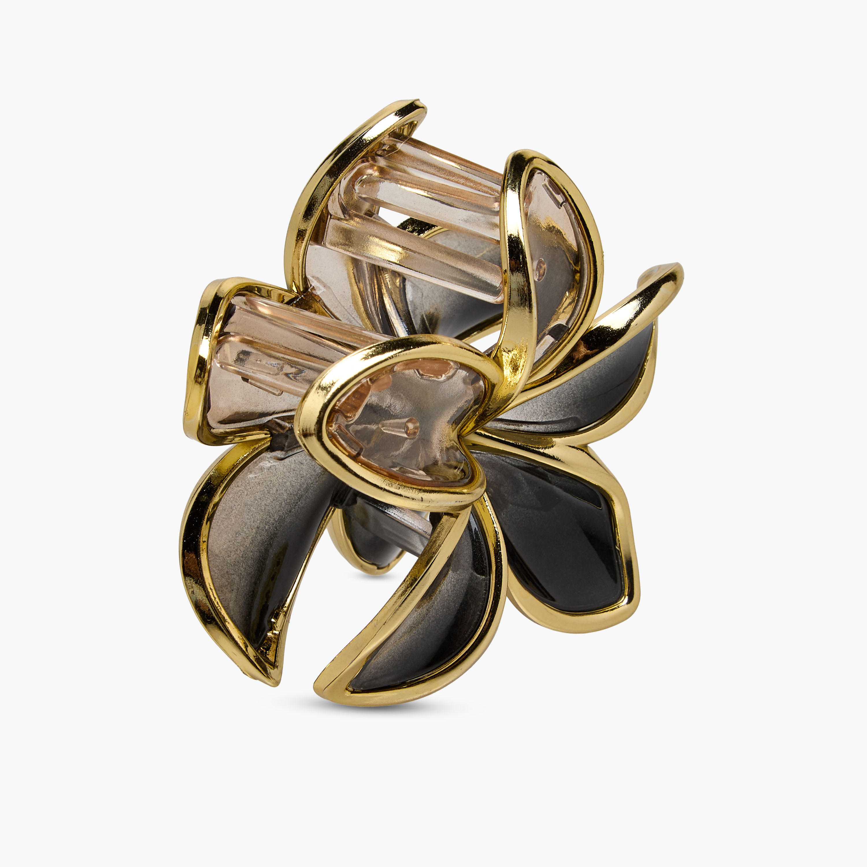Pack of 2 Floral Hair Clamp with Metallic Trim-women-hairaccessories-clamps-image-6