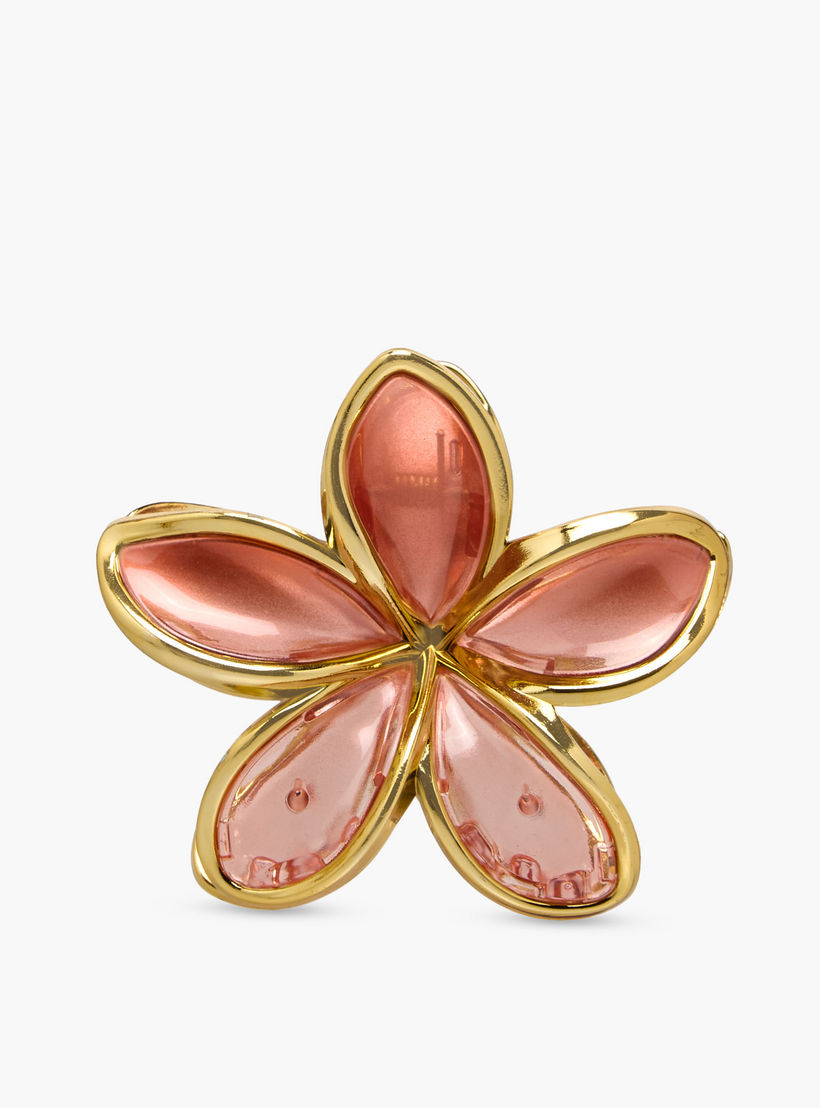 Pack of 2 Floral Hair Clamp with Metallic Trim-women-hairaccessories-clamps-image-4