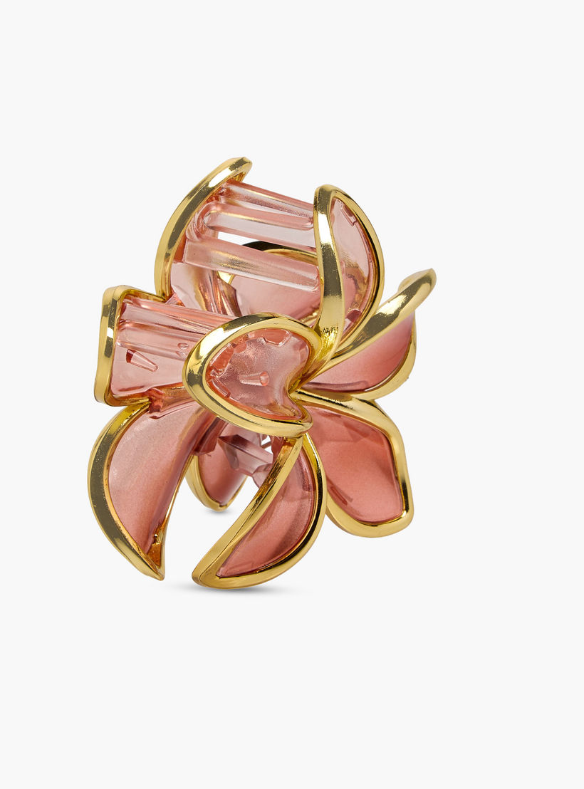 Pack of 2 Floral Hair Clamp with Metallic Trim-women-hairaccessories-clamps-image-6