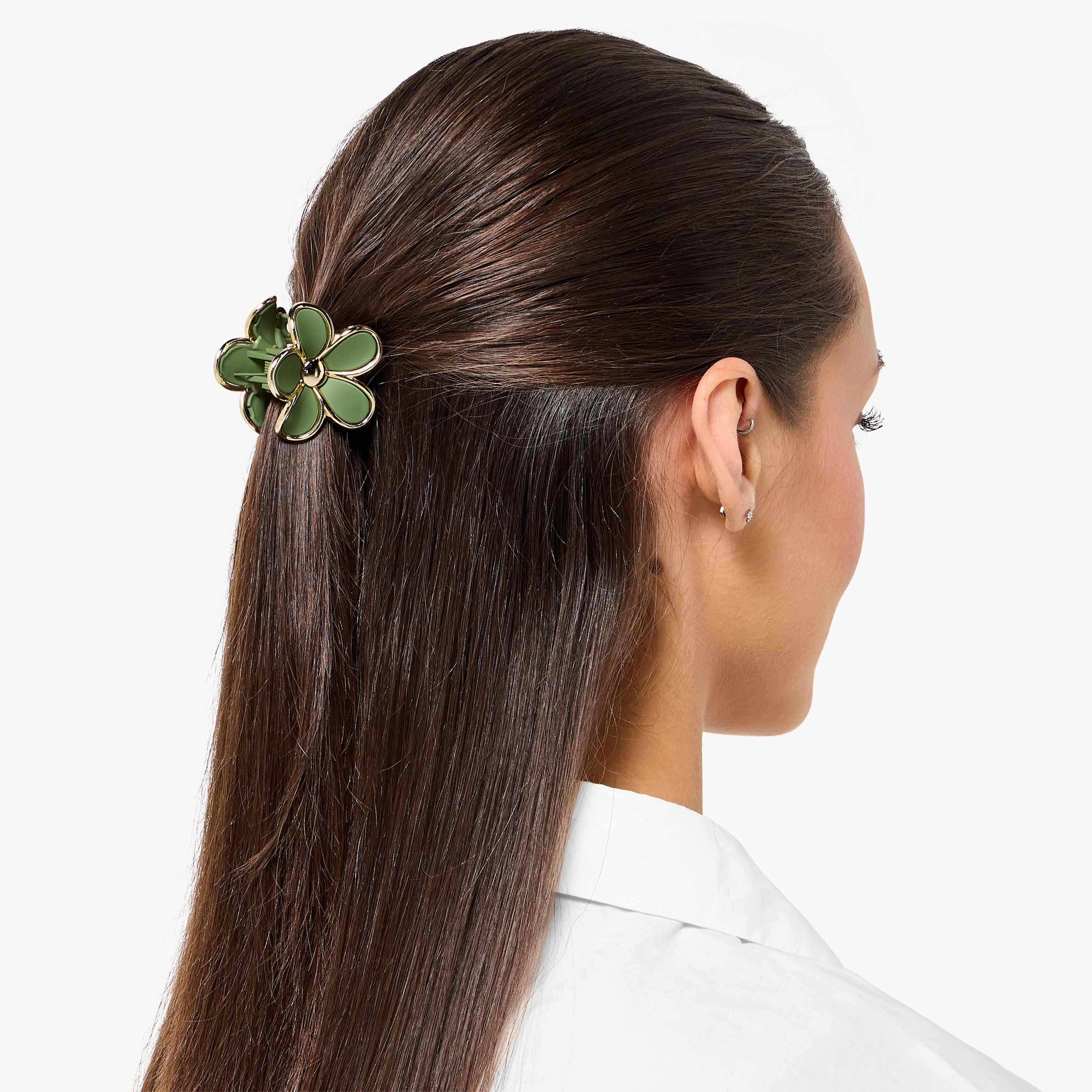 Pack of 6 Floral Hair Clamp with Metallic Trim-women-hairaccessories-clamps-image-3