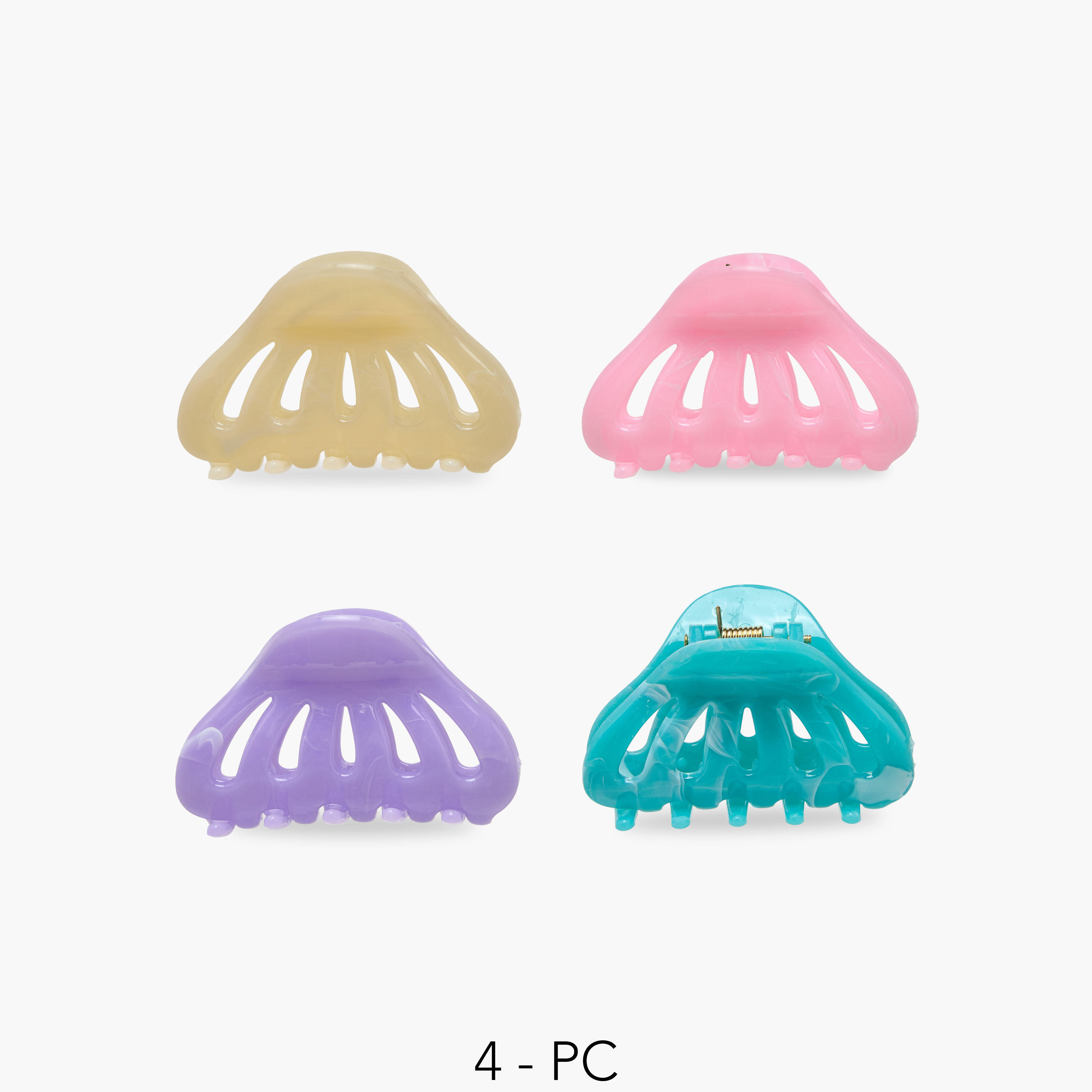 Pack of 4 Curved Shaped Hair Clamps-women-hairaccessories-clamps-image-1